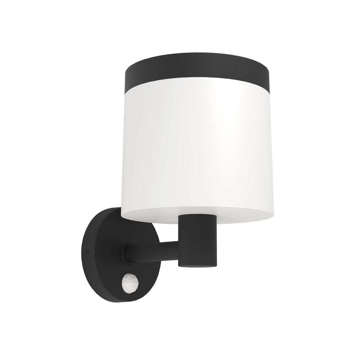 Eglo EU Pantete LED Outdoor Solar Wall Light Black & White with Motion Sensor