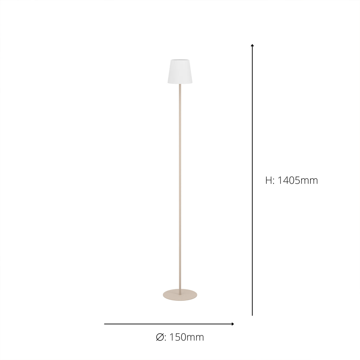 Eglo EU Fiorana Sandy Steel & White Fabric Minimalist Floor Lamp