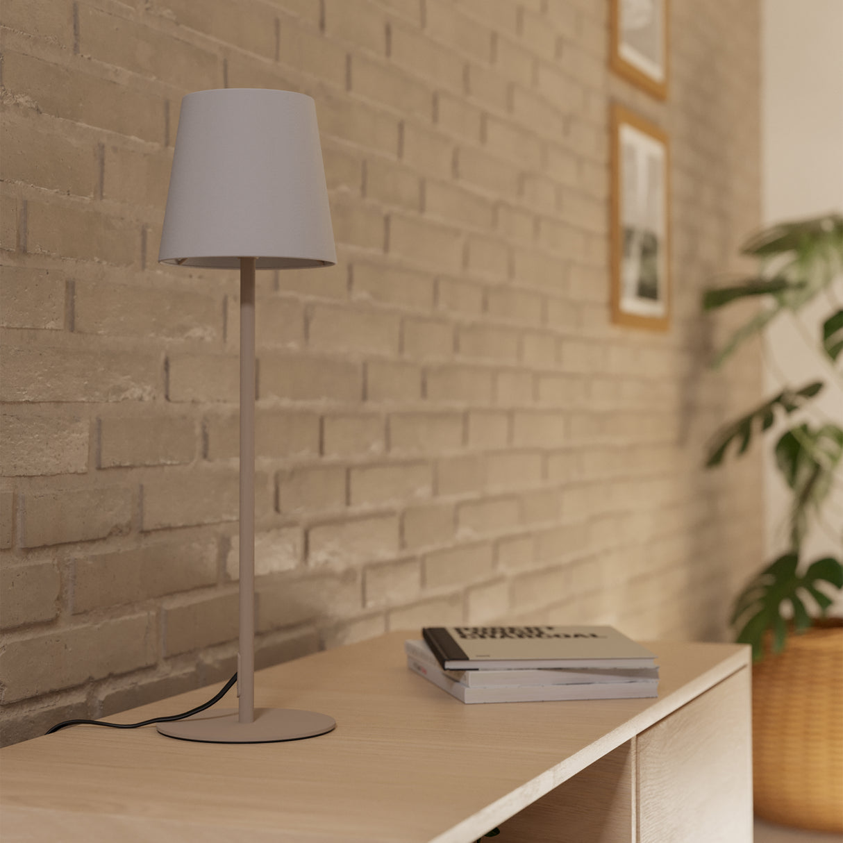 Eglo EU Fiorana Sandy Steel & White Fabric Minimalist Table Lamp