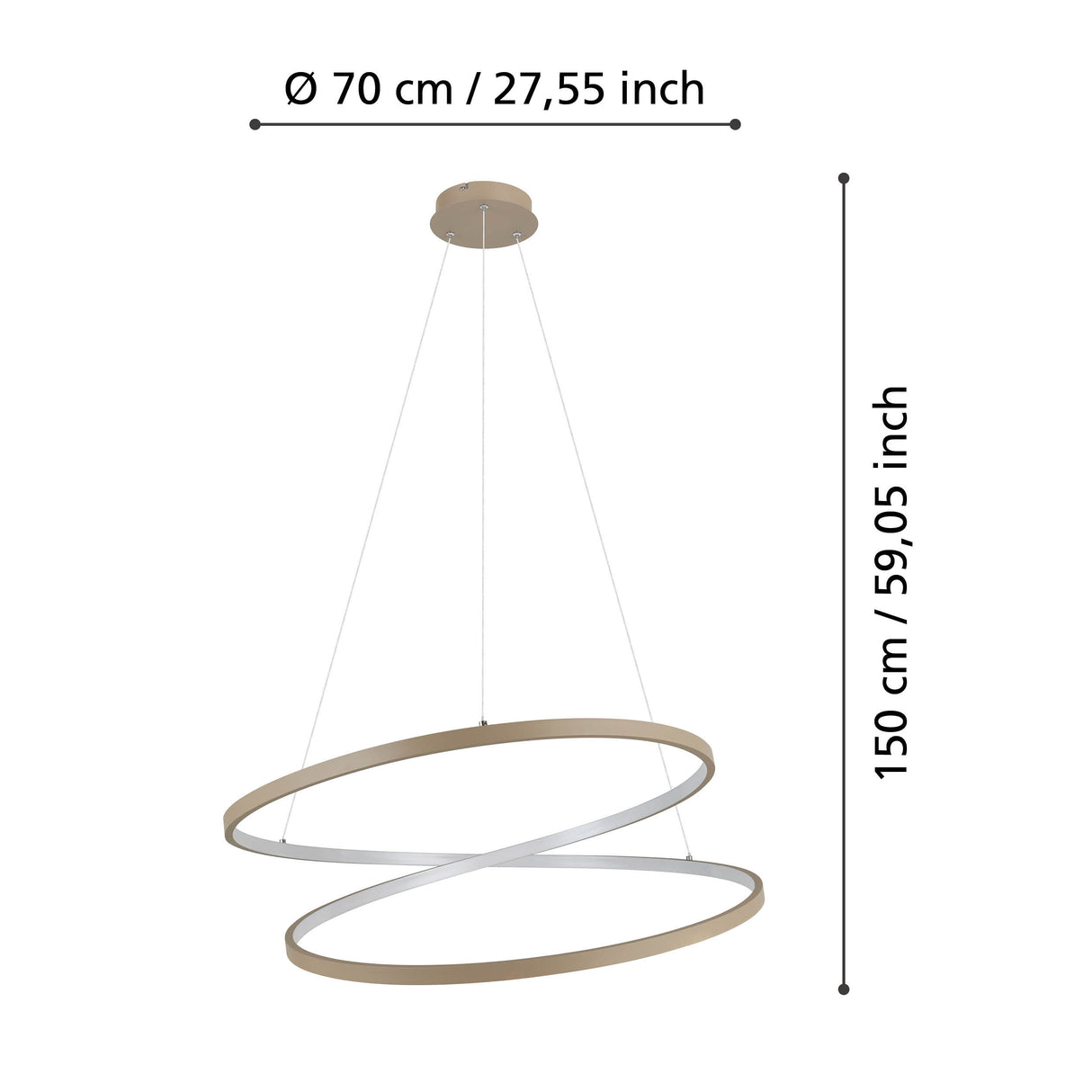 Eglo EU Ruotale Modern Sandy Steel LED Pendant Light