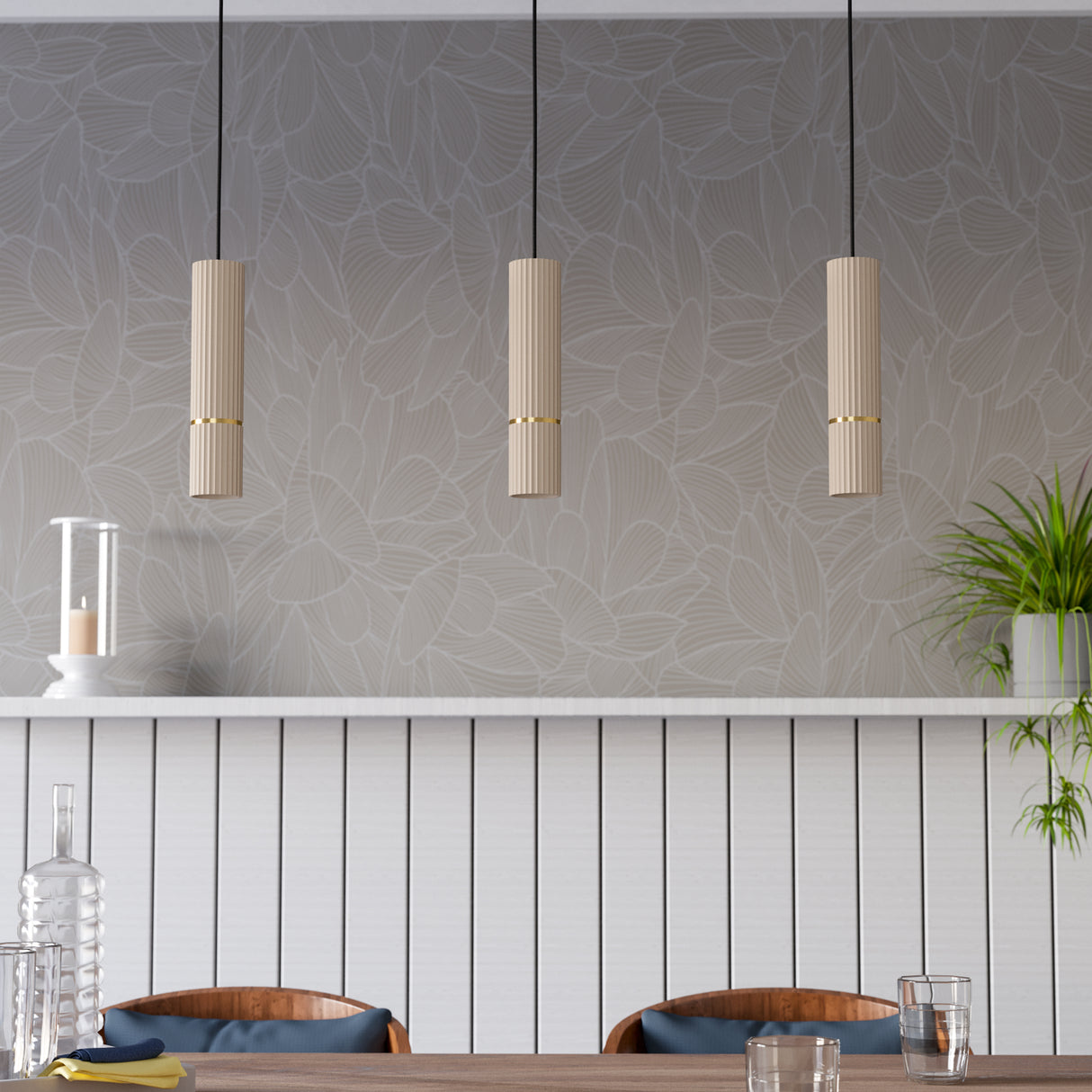 Eglo EU Caminia Sandy Steel Monochrome 3 Light Pendant