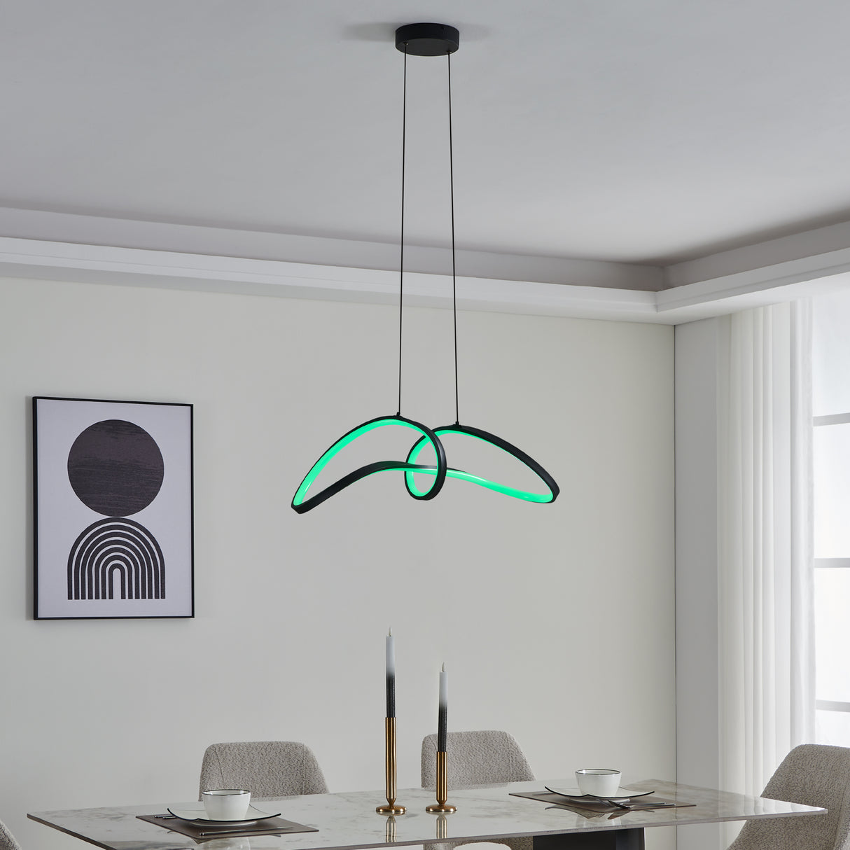 Eglo EU Calarossa-Z Modern Black Steel Smart Light Pendant