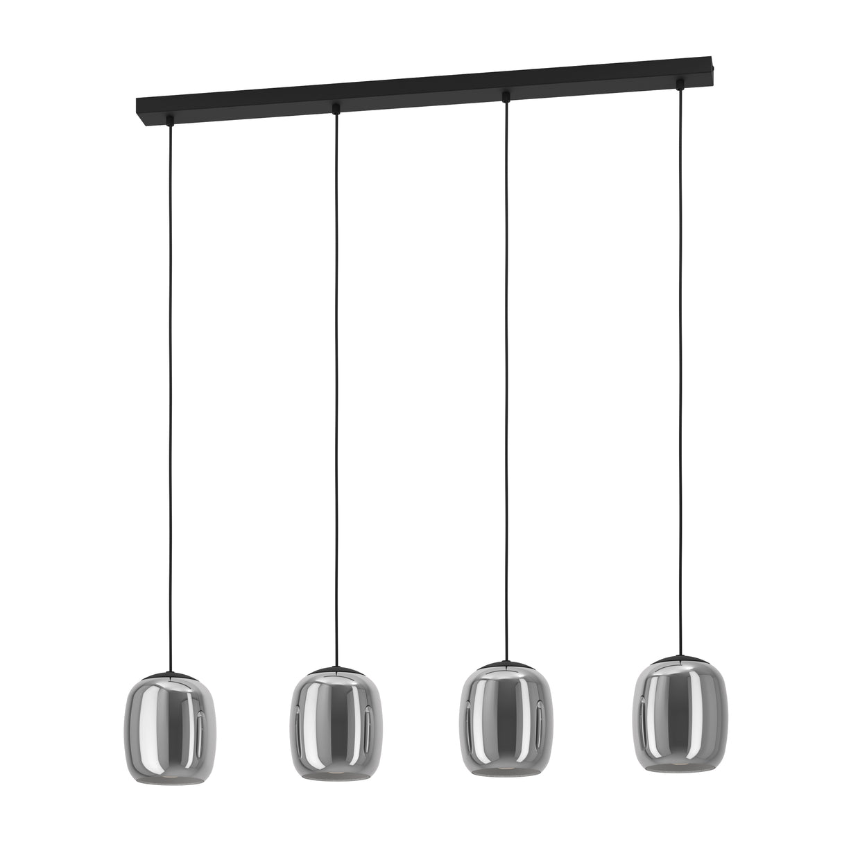 Eglo EU Ciampino Black Steel & Glass Modern 4-Light Pendant