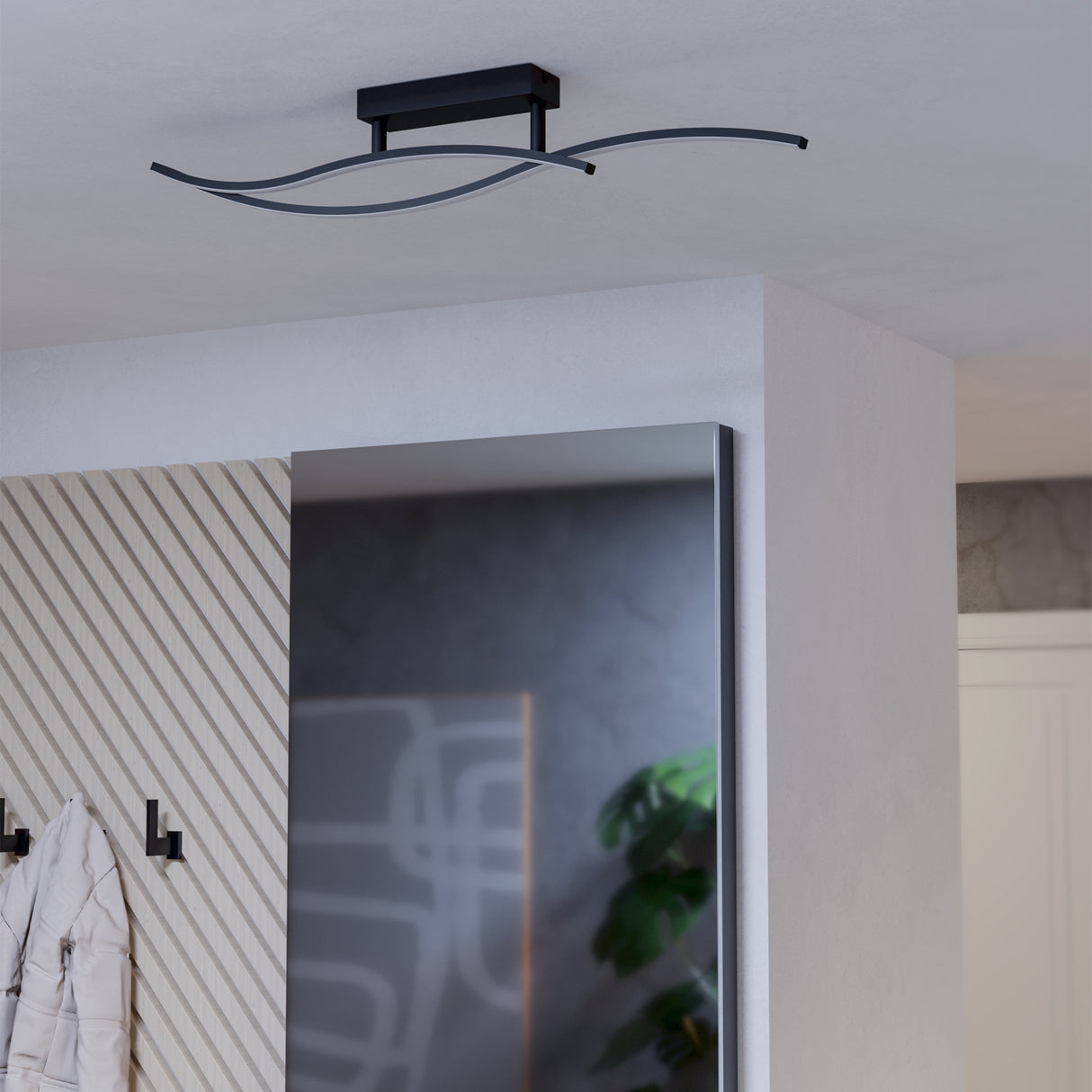 Eglo EU Grisolia Steel & Plastic Black LED Ceiling Light