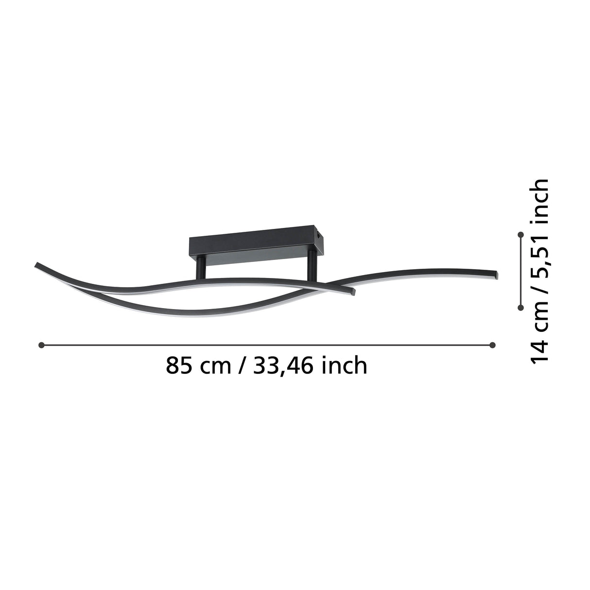 Eglo EU Grisolia Steel & Plastic Black LED Ceiling Light
