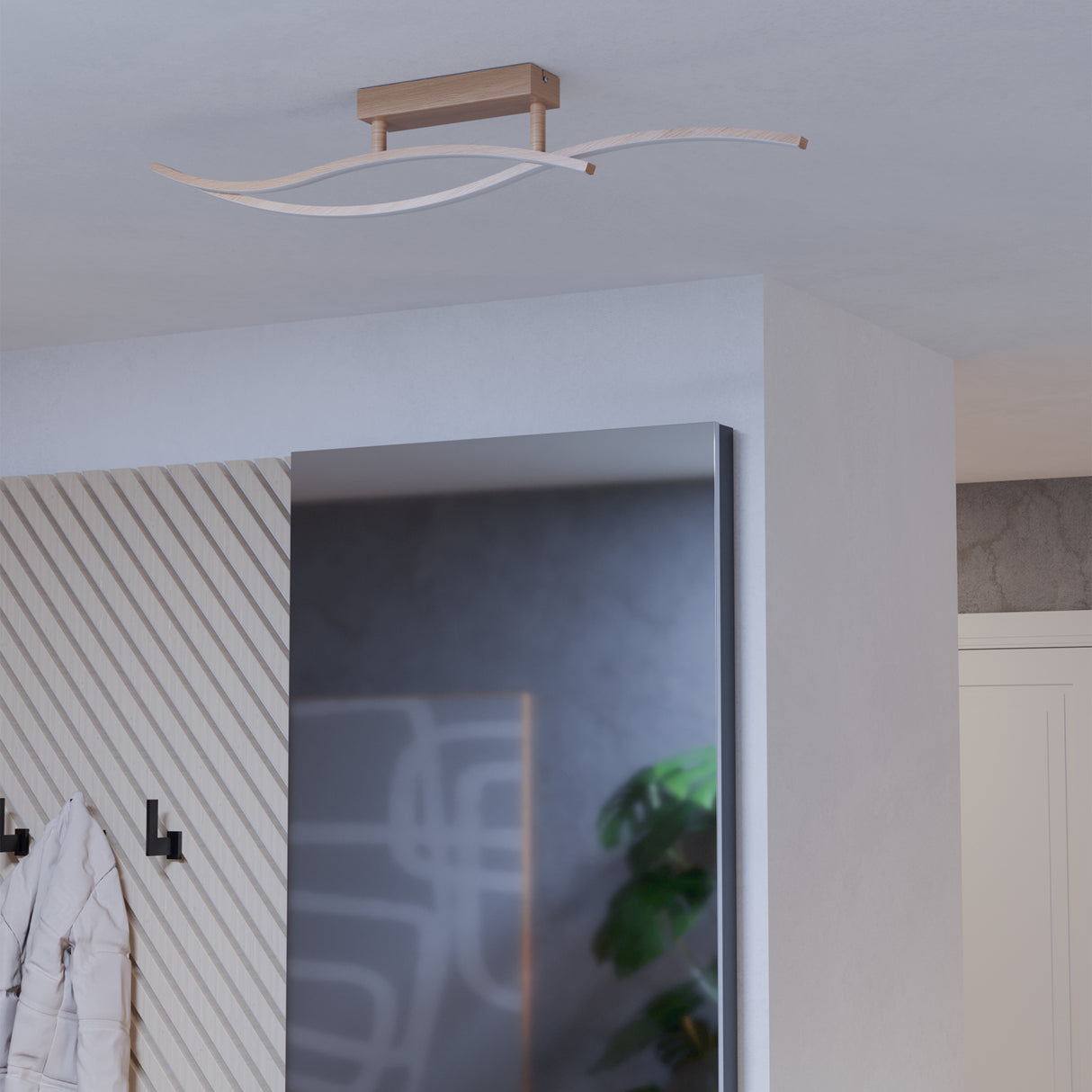 Eglo EU Grisolia Steel & Plastic Brown LED Ceiling Light