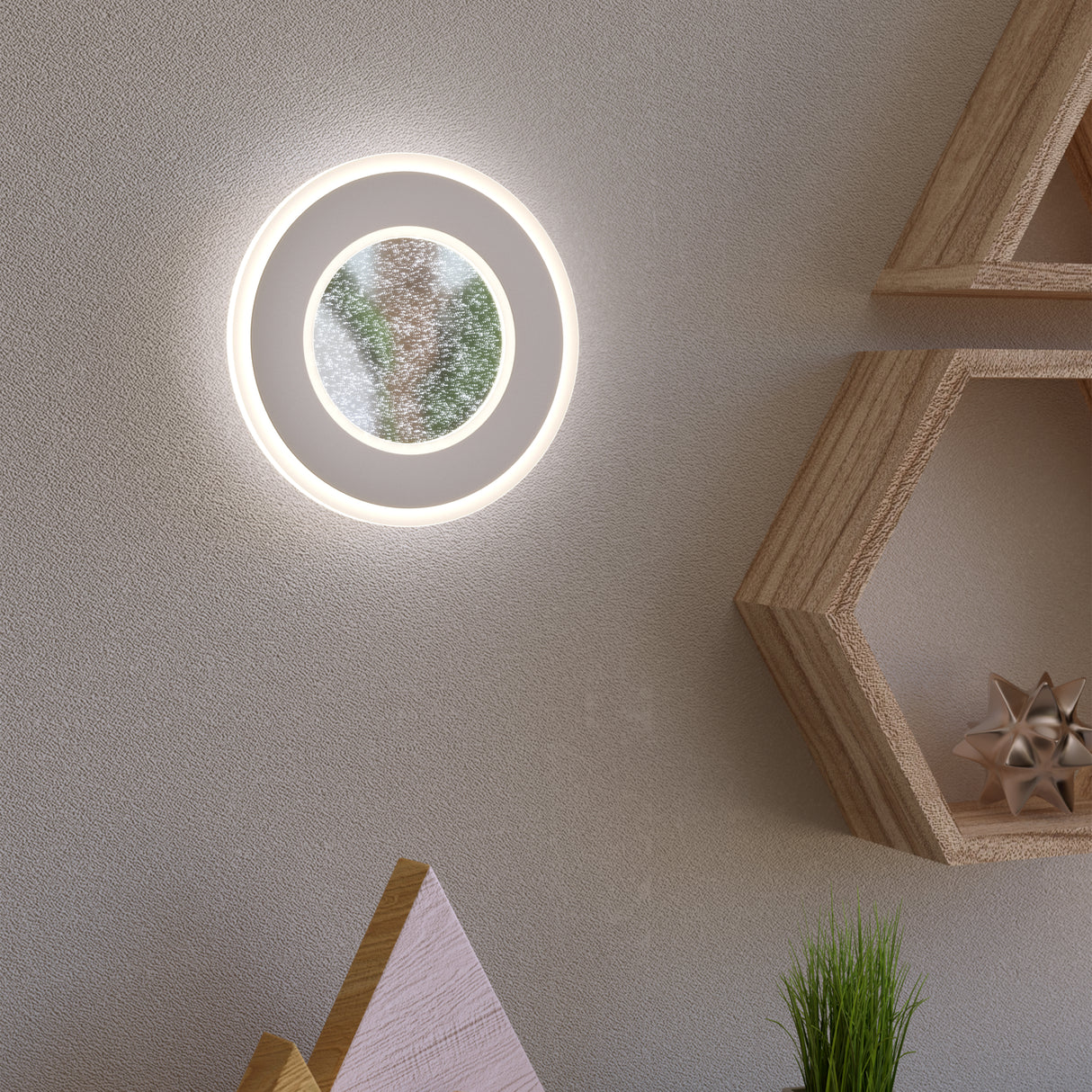 Eglo EU Macchioni LED Round White Crystal?Effect Design Indoor Wall Light