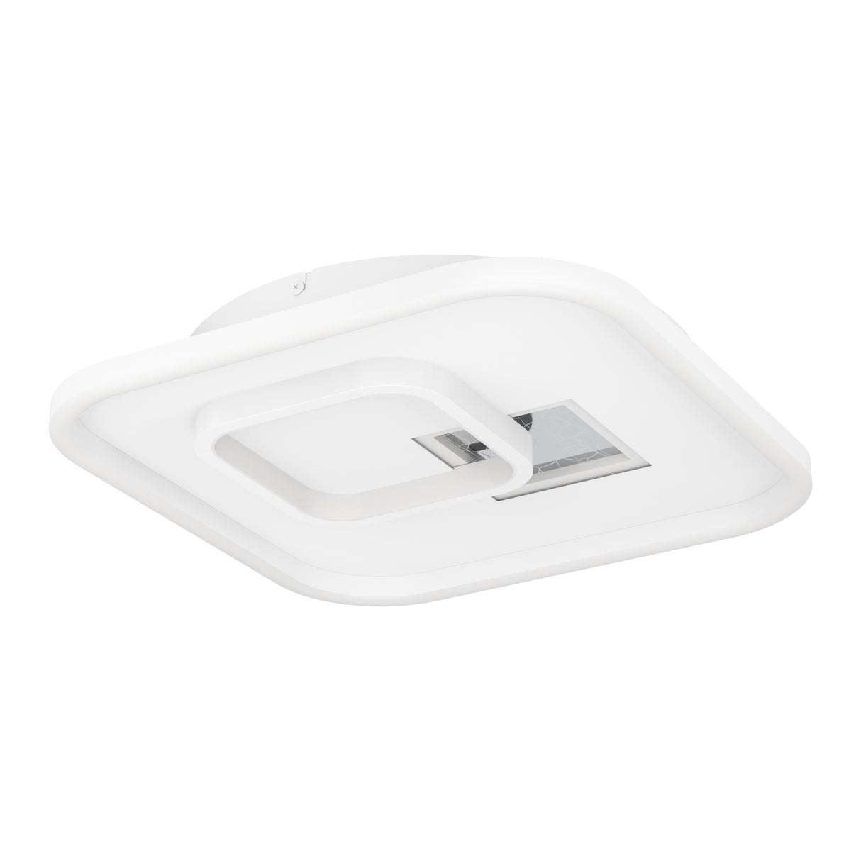 Eglo EU TIRIOLO LED Wall or Ceiling Light – White & Silver Finish, Dual Light Output, 3250?lm, Indoor Lighting