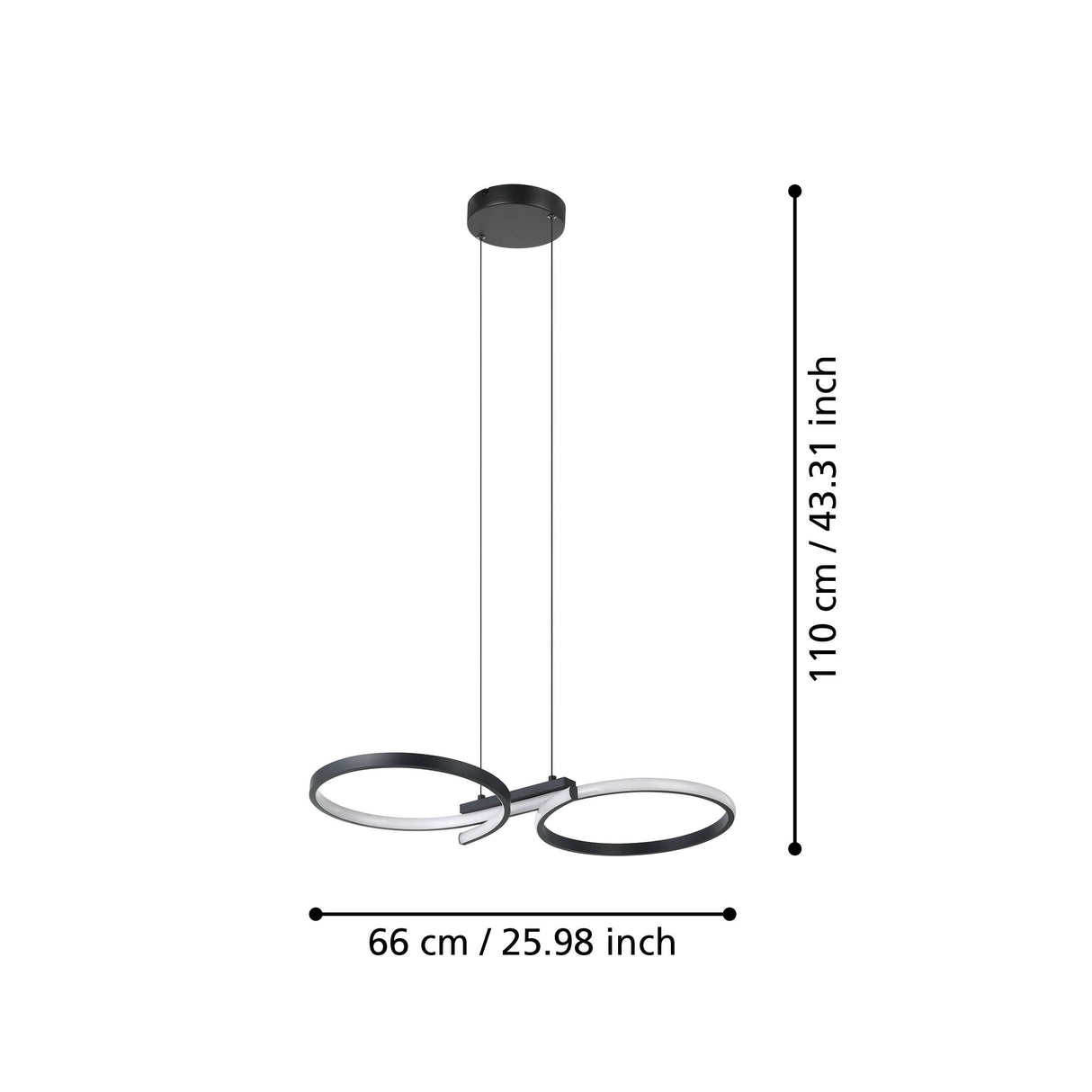 Eglo EU Serpins Black Aluminium & Steel Modern Pendant