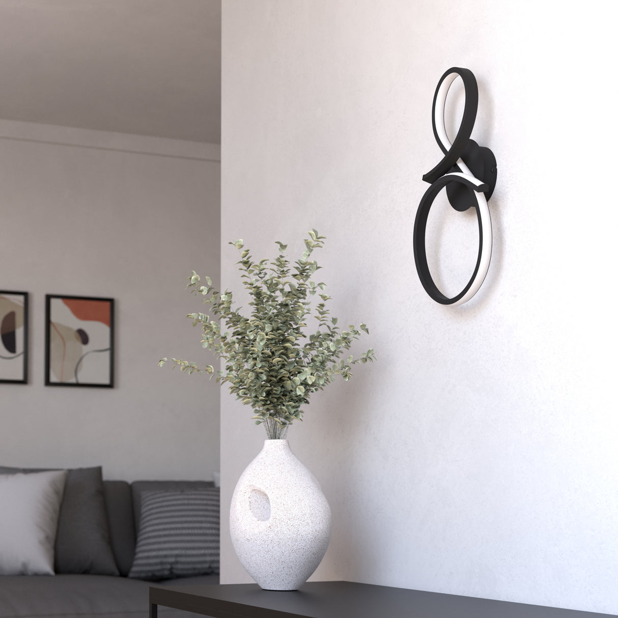 Eglo EU Serpins Black Aluminium & Steel Modern Wall Light