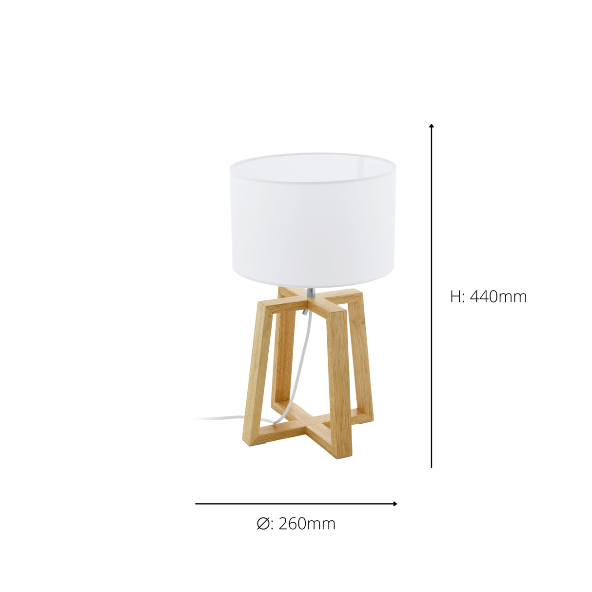 Eglo EU Chietino 1 Table Lamp – Natural Wood & Chrome
