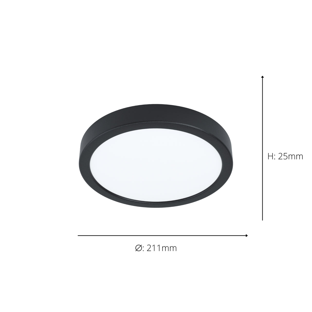 Eglo EU Fueva 6-Z Smart Control RGB IP44 Plastic Round Ceiling Light, 21.1cm Black