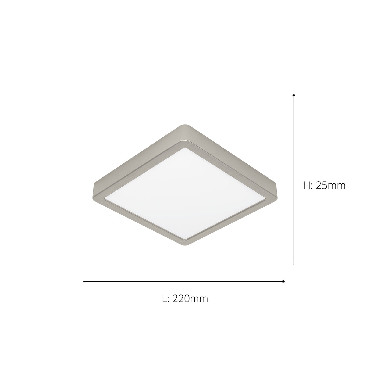 Eglo EU Fueva 6 Satin Nickel LED Sqaure Ceiling Light, 39cm