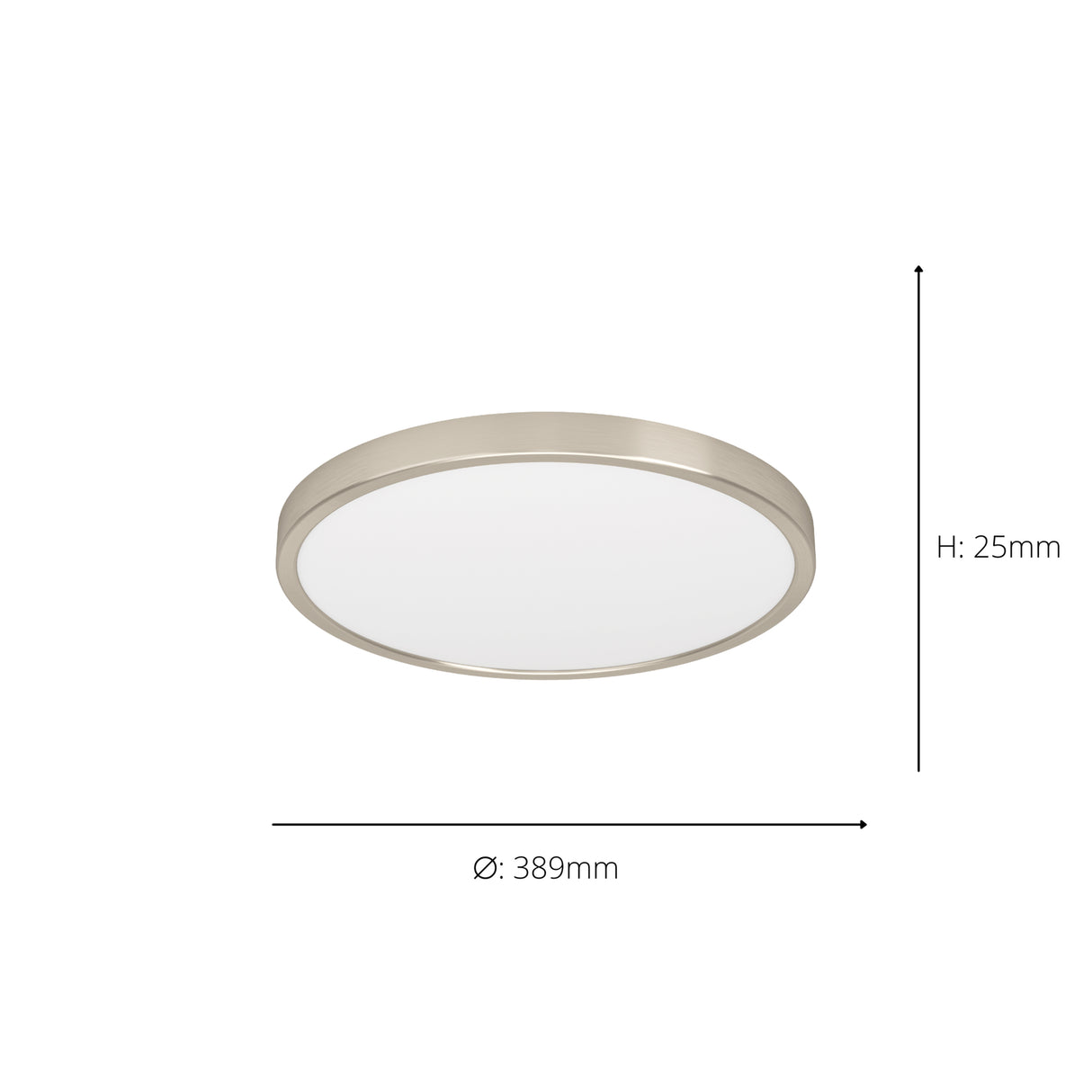 Eglo EU Fueva 6-Z Smart Control RGB IP44 Plastic Round Ceiling Light, 38.9cm Satin Nickel