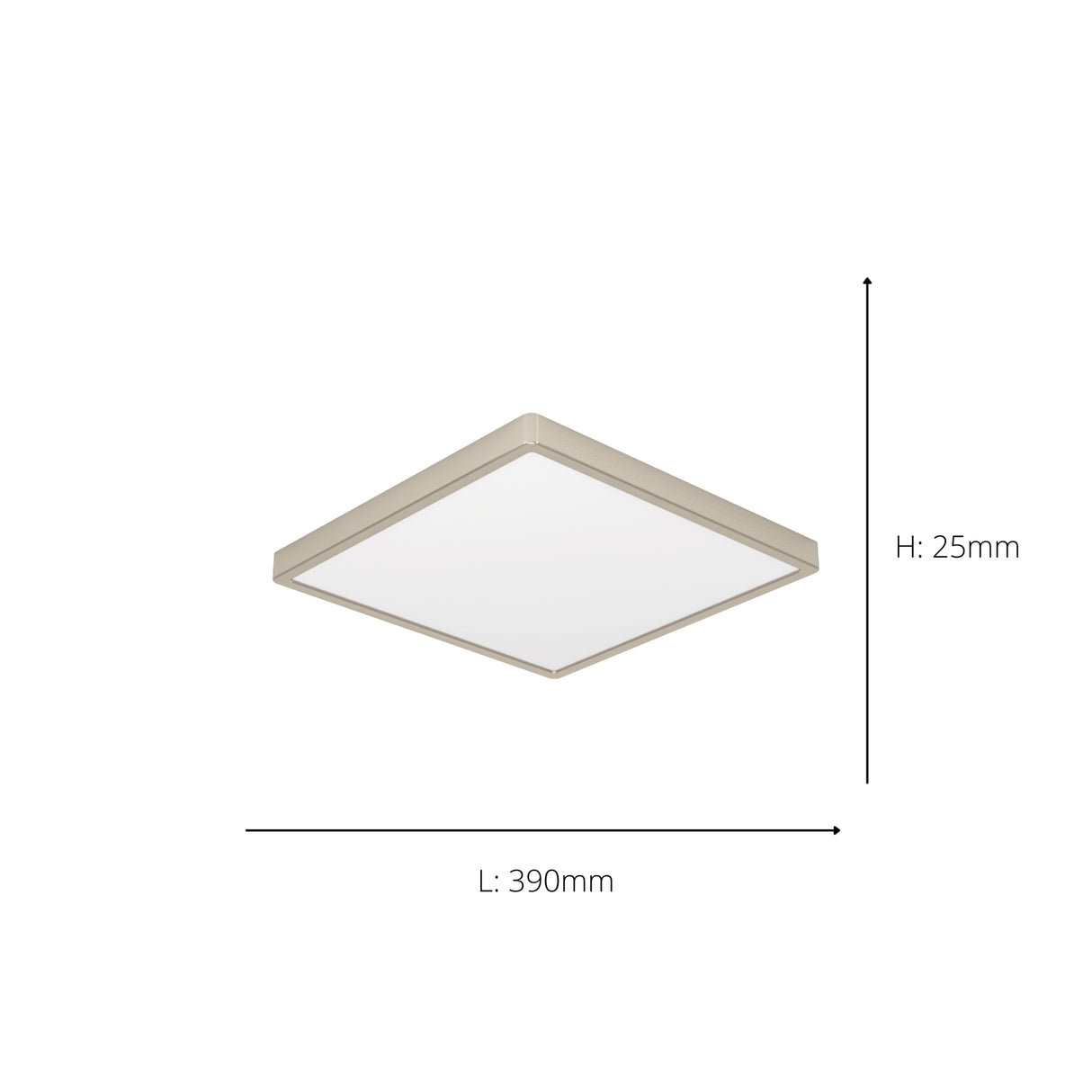 Eglo EU Fueva 6-Z Smart Control RGB IP44 Plastic Square Ceiling Light, 39cm Satin Nickel