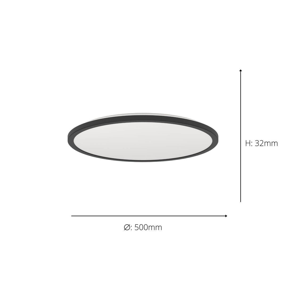 Eglo EU Rovito Black Plastic LED Tricolour Ceiling Light