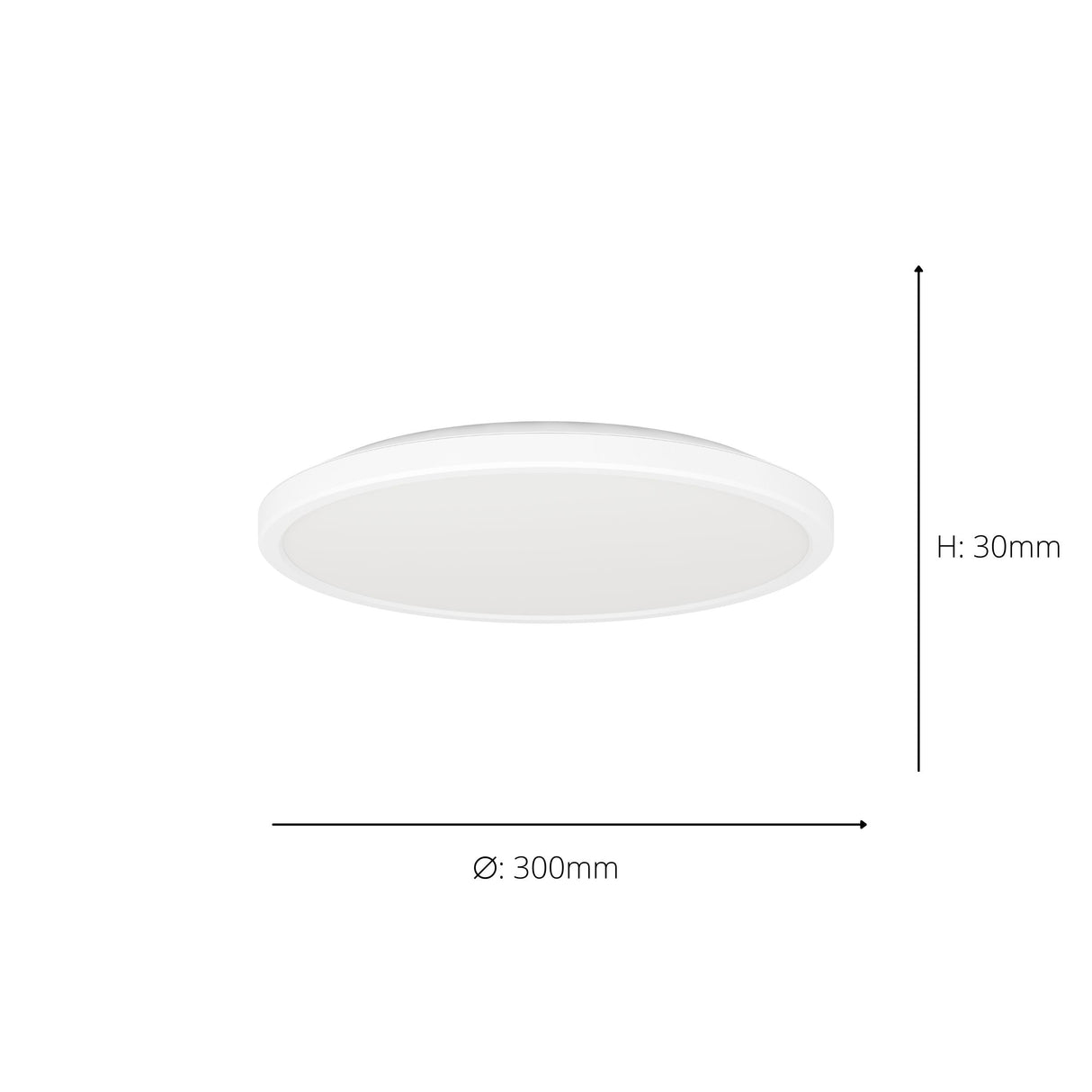 Eglo EU Rovito White Roundr Plastic LED Tricolour Ceiling Light, 30cm
