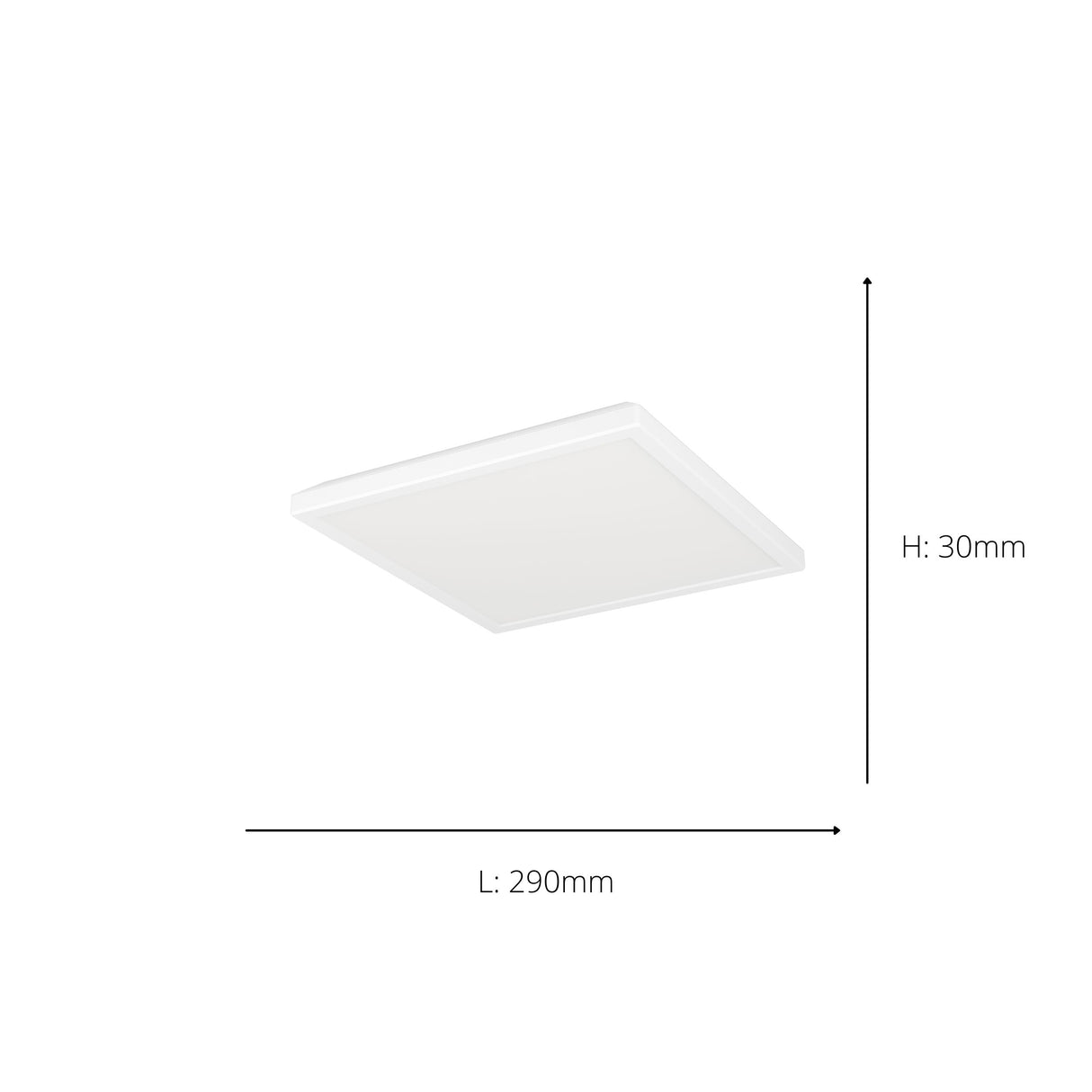 Eglo EU Rovito White Square Plastic LED Tricolour Ceiling Light, 29cm