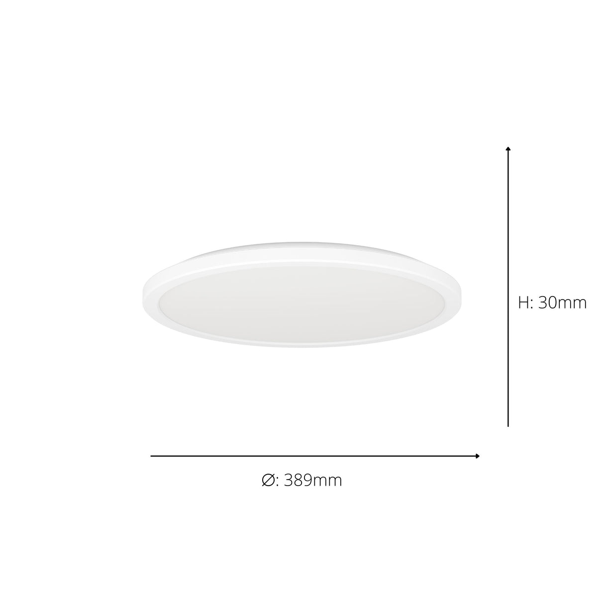 Eglo EU Rovito-R White Round Plastic LED Ceiling Light, 38.9cm