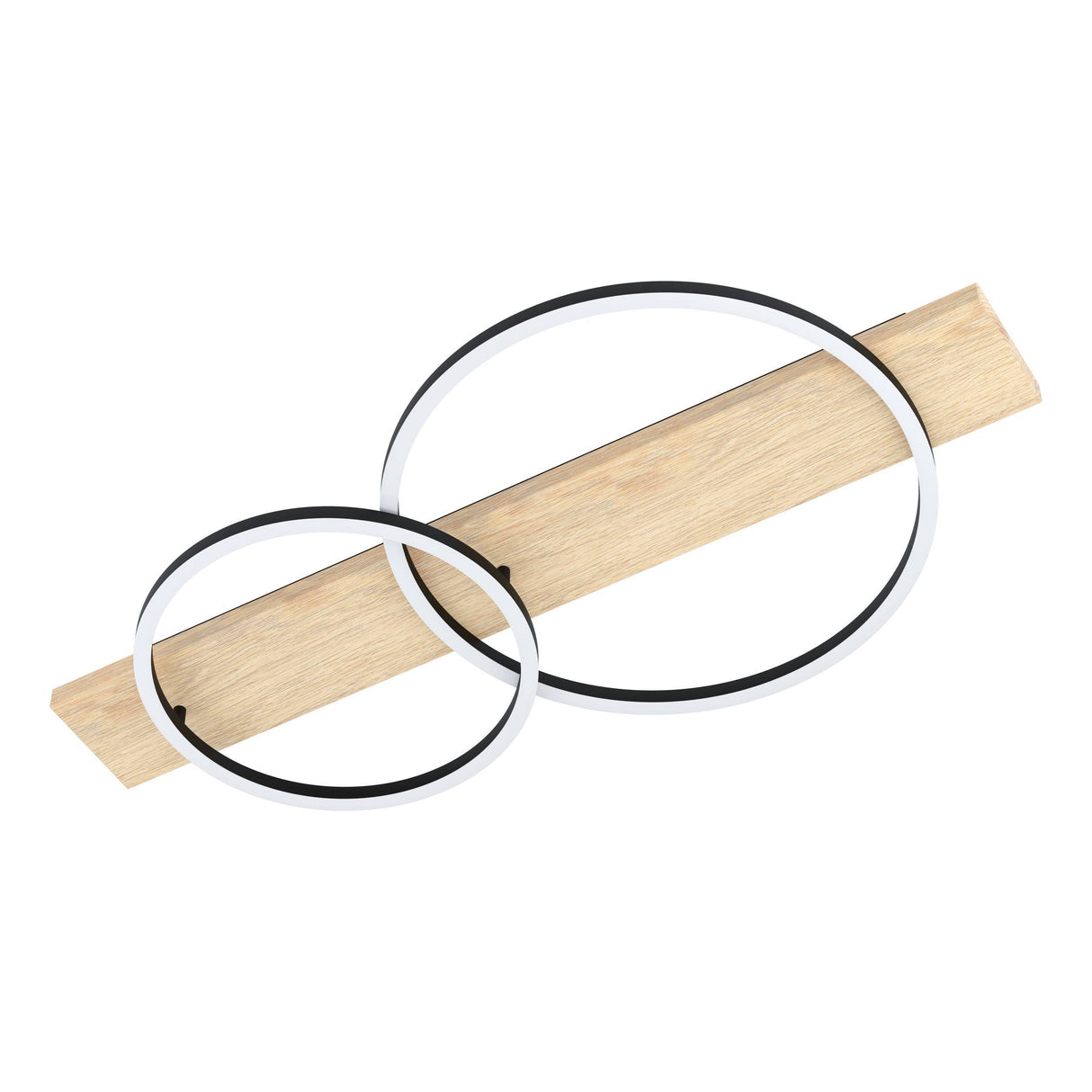 Eglo EU Boyal Ceiling Light Wood Black 2 Frame LED Ceiling Light with Intersecting Frames and White Wood