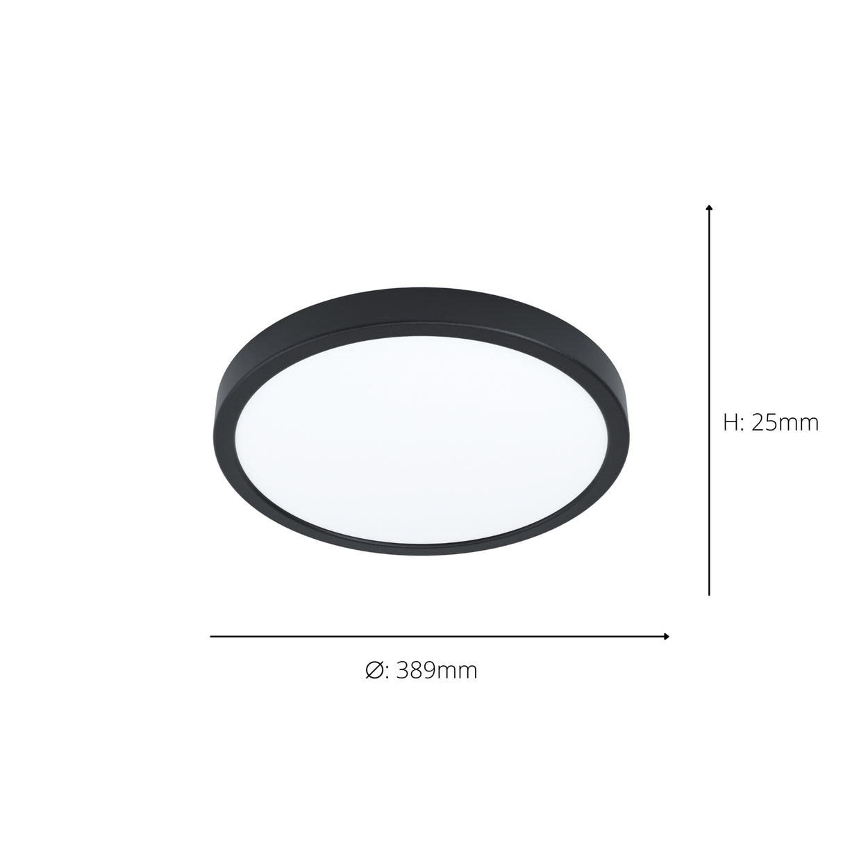 Eglo EU Fueva 6-Z Smart Control RGB IP44 Plastic Round Ceiling Light, 38.9cm Black