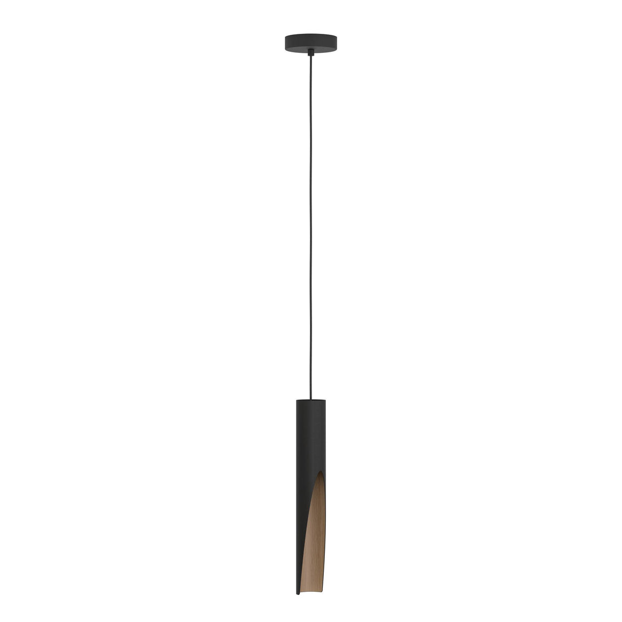Eglo EU Barbotto Black Steel & Brown LED Single Pendant