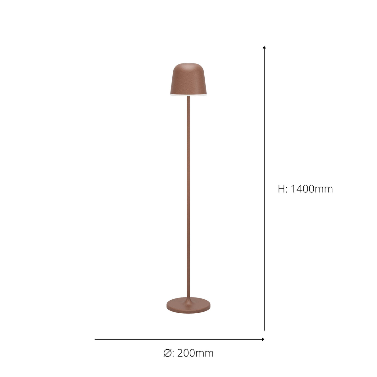 Eglo EU Mannera?L Rechargeable Portable LED Outdoor Floor Lamp Auburn, IP54, Touch Dimmer, 3?Step CCT