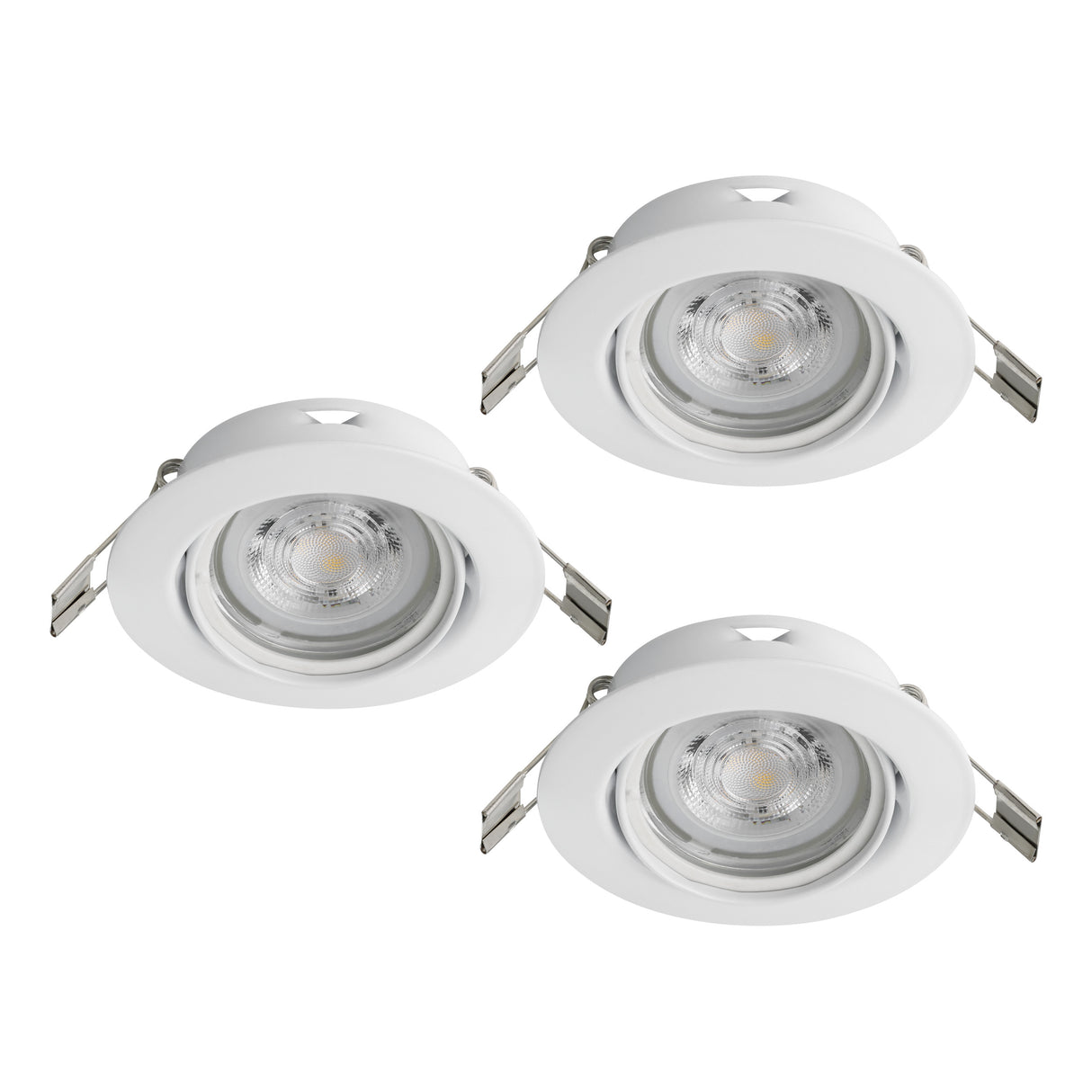 Eglo EU FAVAZZINA Recessed LED Light – White, Triple GU10, Warm White, Multi?Spot Indoor Ceiling Downlight