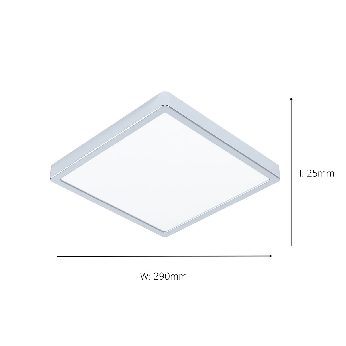 Eglo EU Fueva 6 Square LED Ceiling Light Chrome 29cm