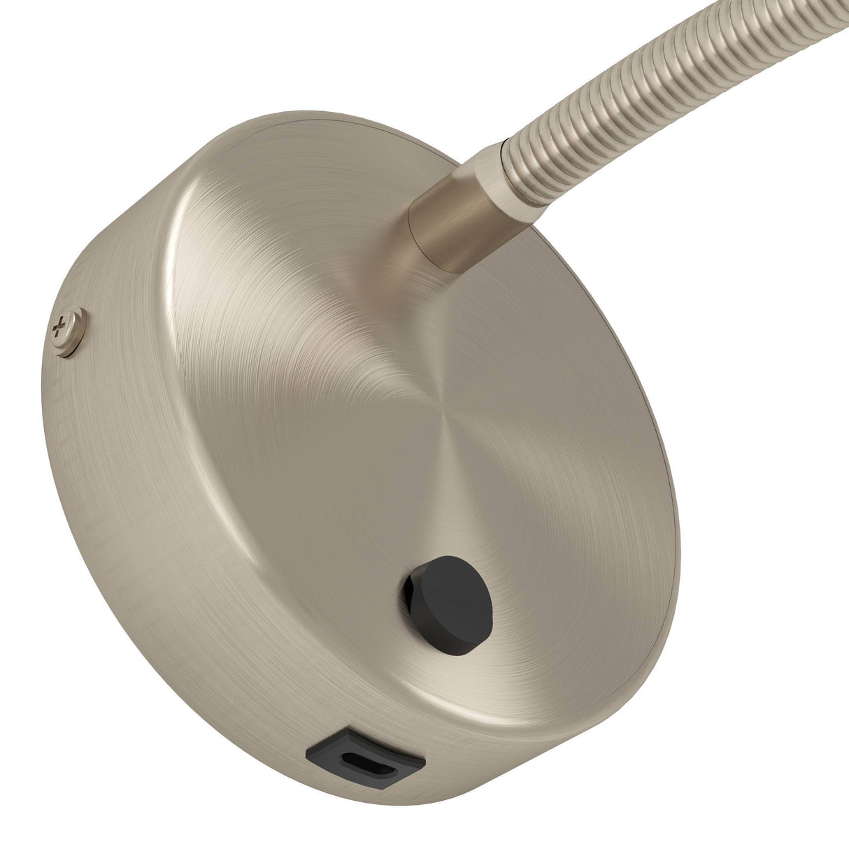 Eglo EU Olivandino LED Wall Light Satin Nickel Steel with Flexible Reading Arm and USB Charging Port, Warm White 3000K