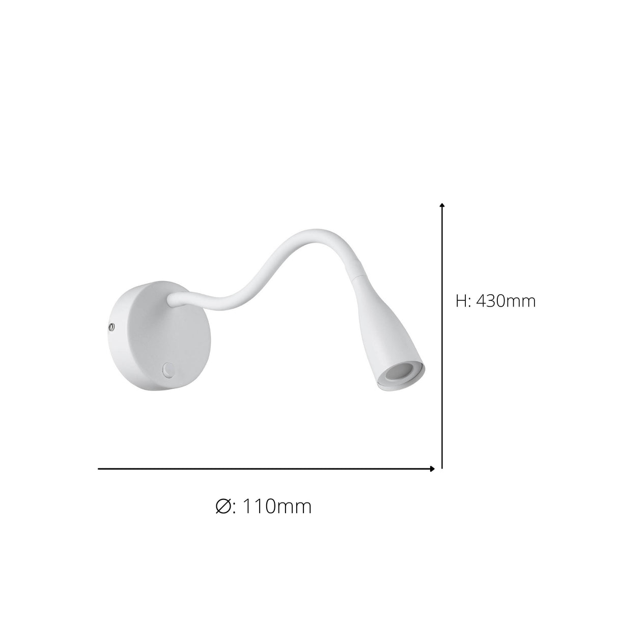 Eglo EU Olivandino LED Wall Light White Steel with Flexible Reading Arm, Warm White 3000K