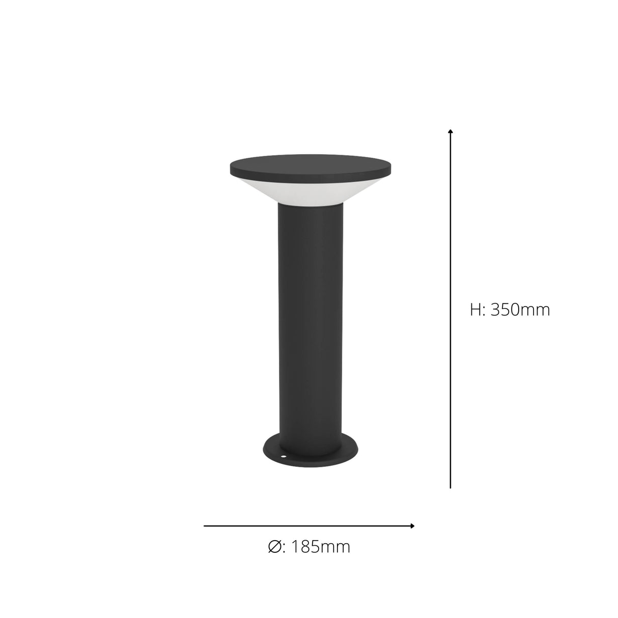 Eglo EU Rigosa Matte Black LED Outdoor Pedestal Light