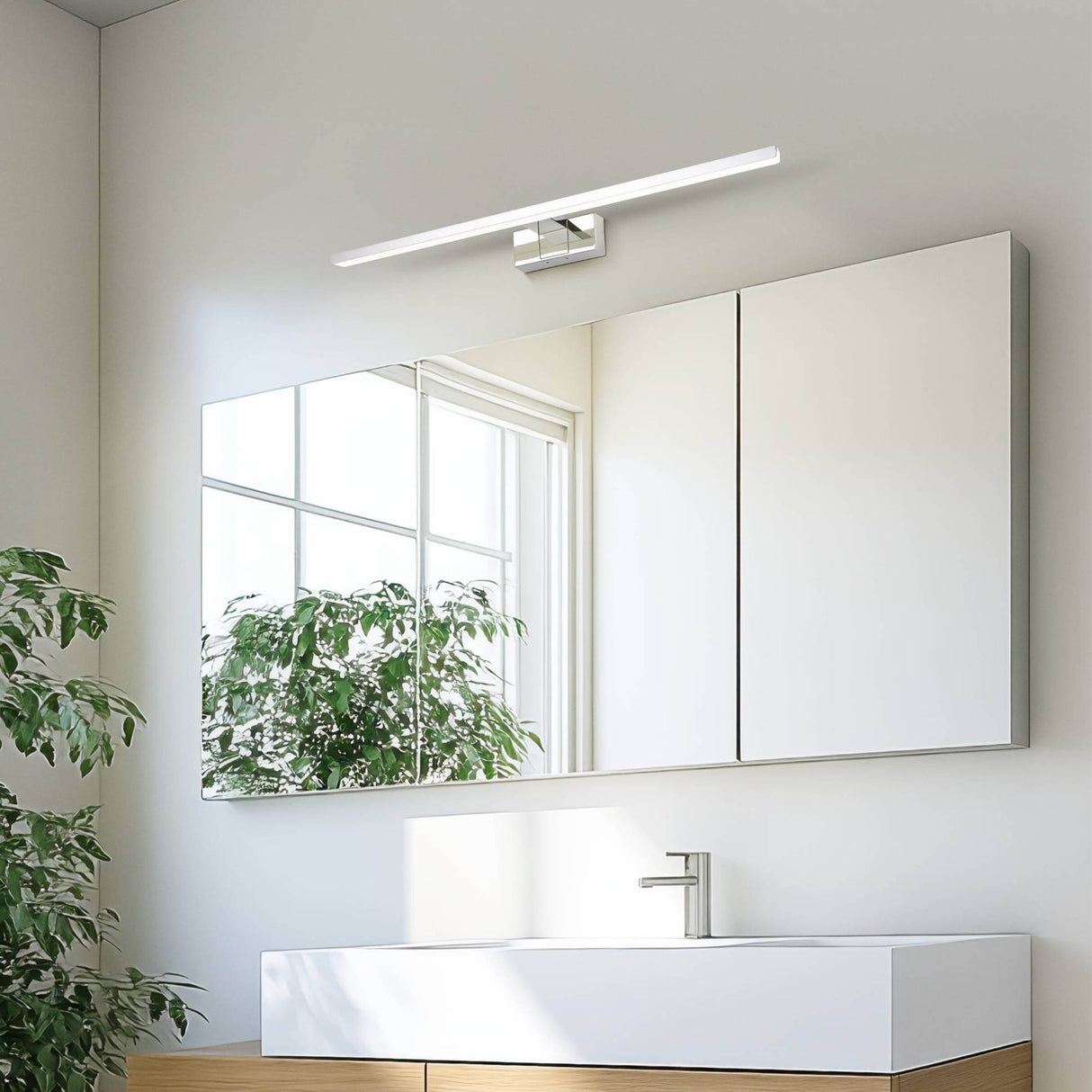 Eglo EU Conettilla LED Mirror Light Chrome Linear 60cm with CCT and IP44