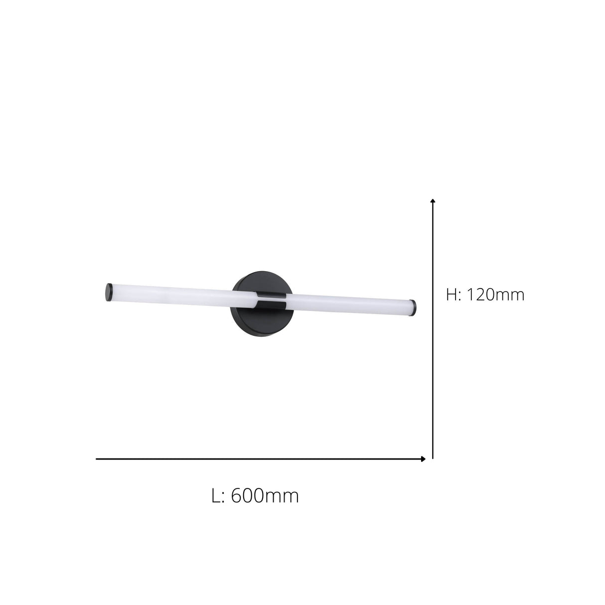 Eglo EU Ramola LED Bathroom Mirror Light Black & White with CCT and IP44, Wide 60 cm