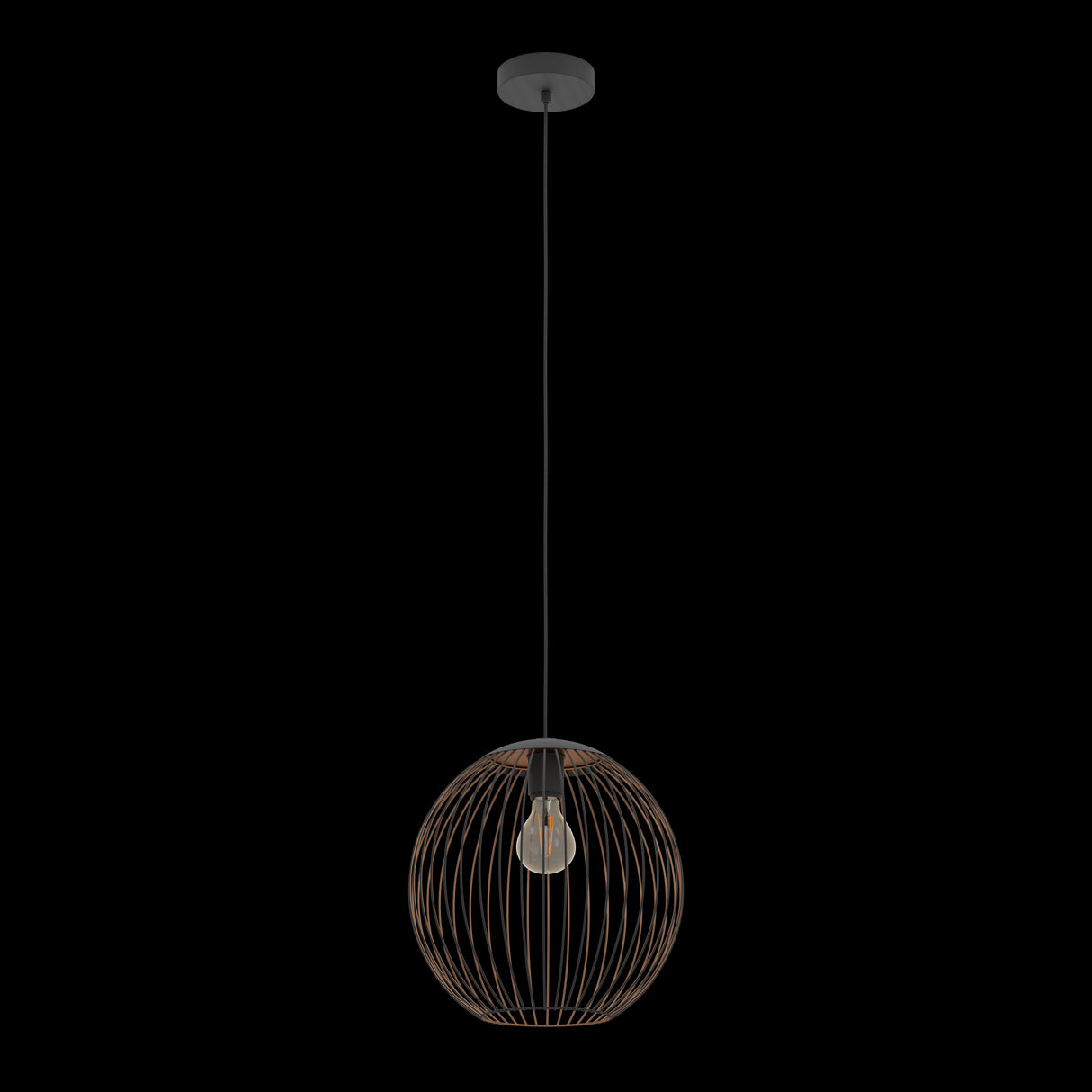 Eglo Lighting HL/1 E27 SCHWARZ/KUPFER 'ALMANZORA' Pendant Lamps from the ALMANZORA range. Part Number - 901868