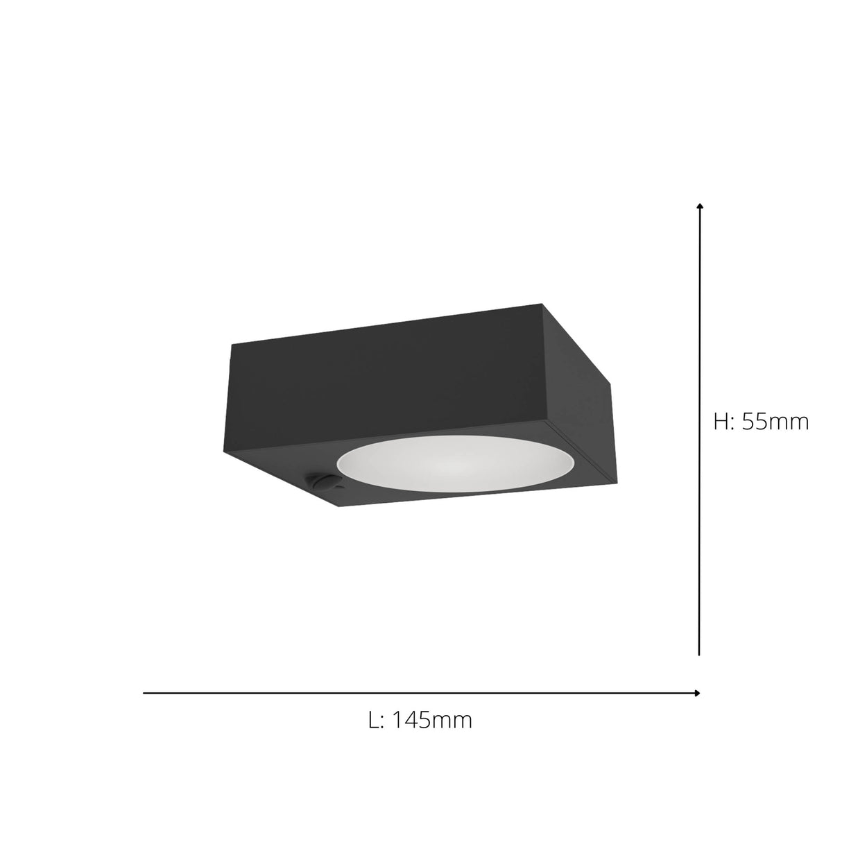 Eglo EU Darfano LED Outdoor Solar Wall Light Matte Black with Motion Sensor