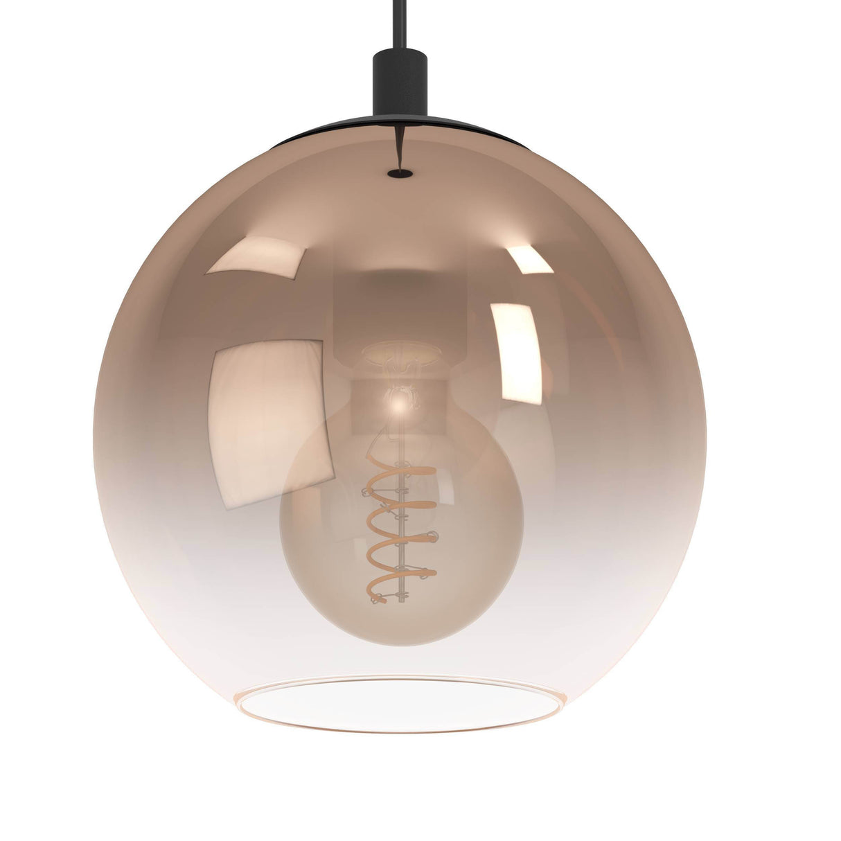 Eglo EU Ariscani Three Light Hanging Pendant with Iridescent Copper Glass Globes