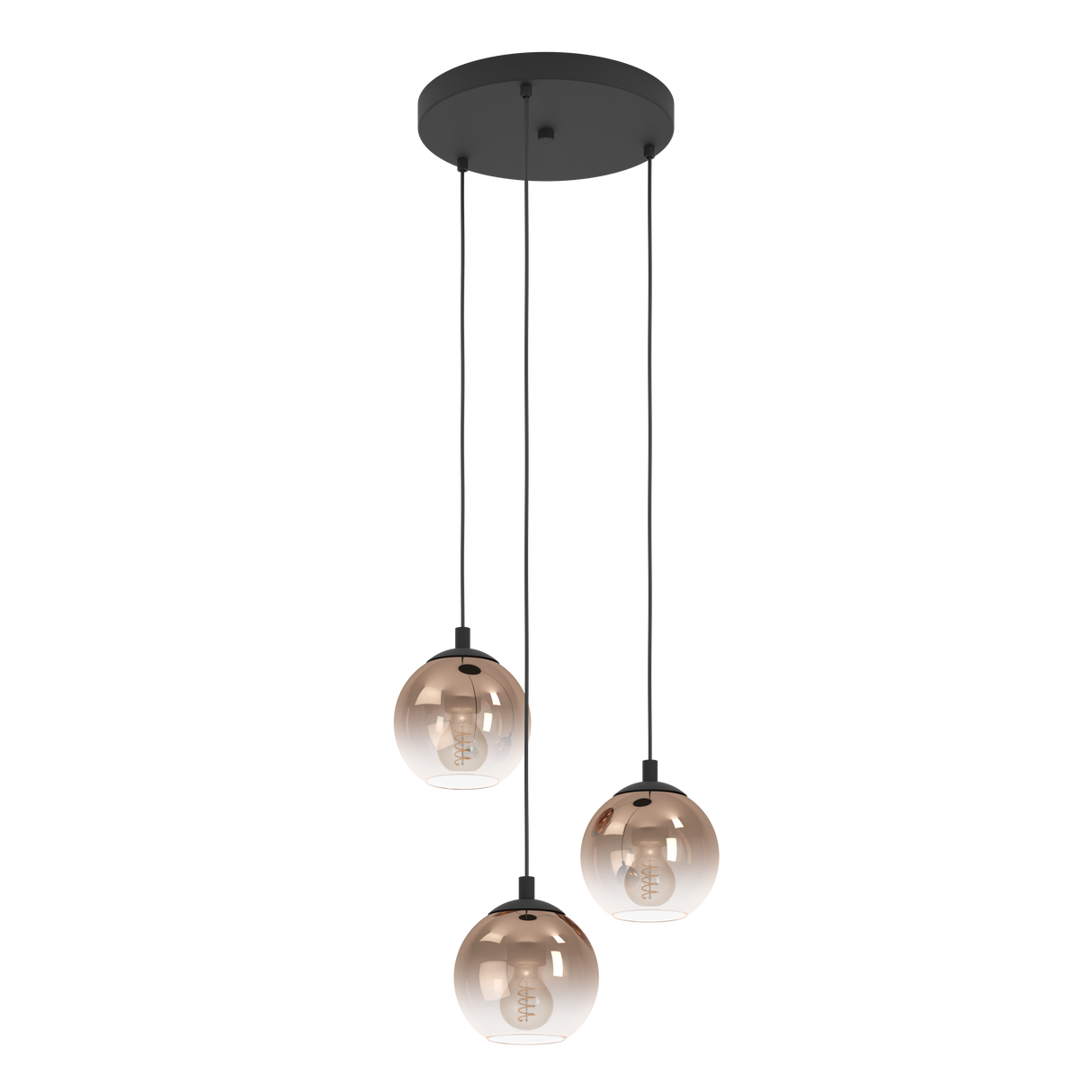 Eglo Lighting HL/3 E27 SW/KUPFER-TRANSP.'ARISCANI 1' Pendant Lamps from the ARISCANI 1 range. Part Number - 901925
