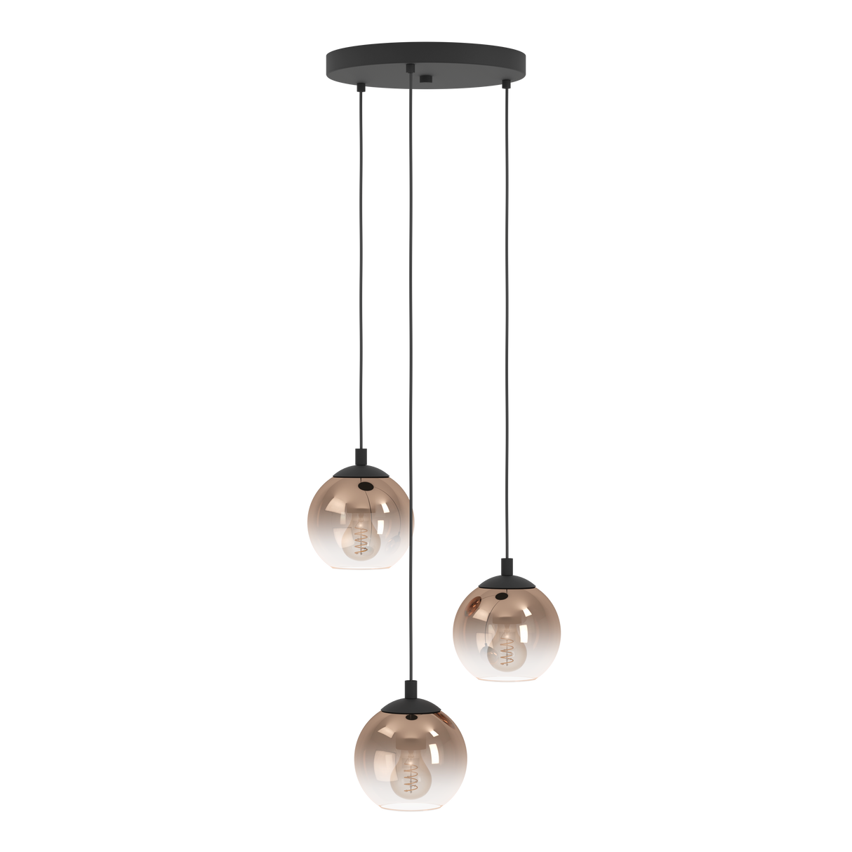 Eglo Lighting HL/3 E27 SW/KUPFER-TRANSP.'ARISCANI 1' Pendant Lamps from the ARISCANI 1 range. Part Number - 901925
