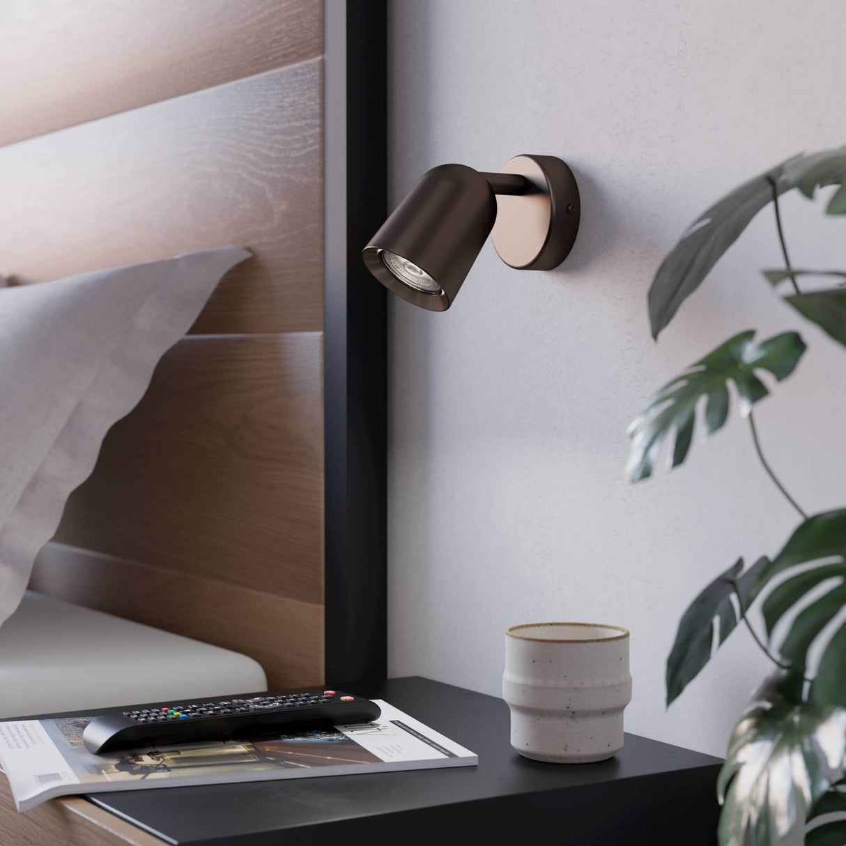 Eglo EU Camaldoli LED Wall Single Spotlight Dark Bronze Steel