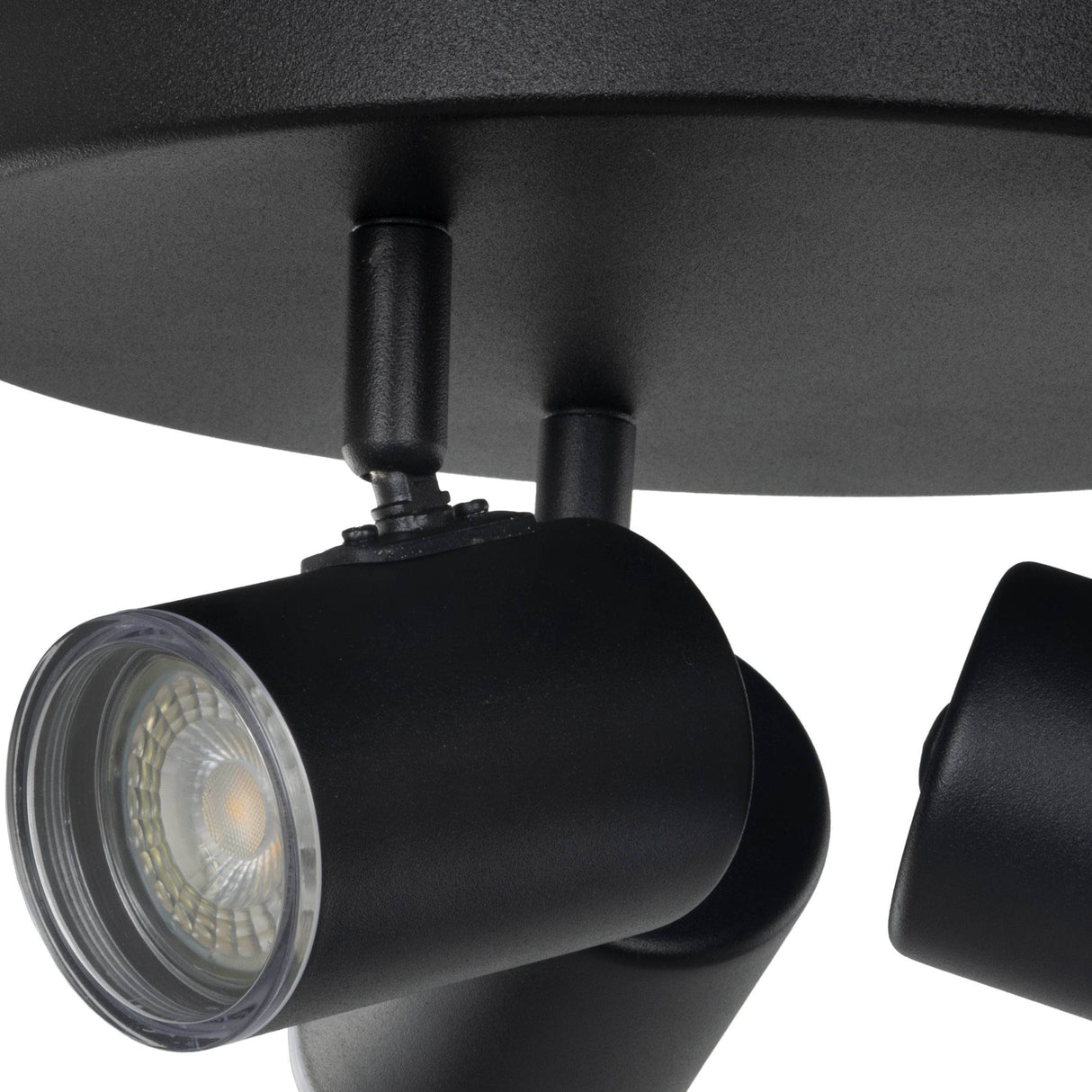 Eglo EU Consuma 1 LED Triple Bathroom Spotlight Black Steel Round Mount