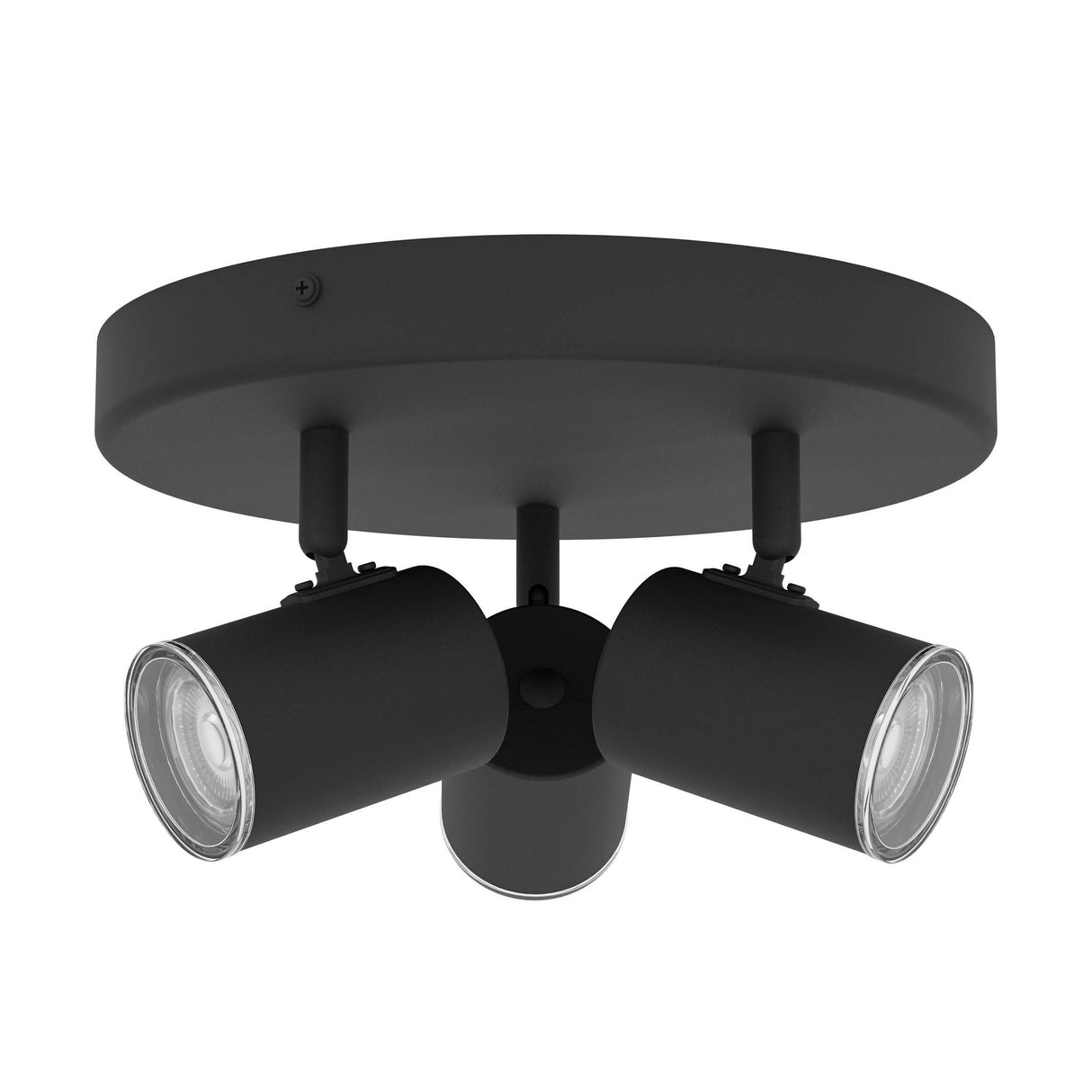 Eglo EU Consuma 1 LED Triple Bathroom Spotlight Black Steel Round Mount
