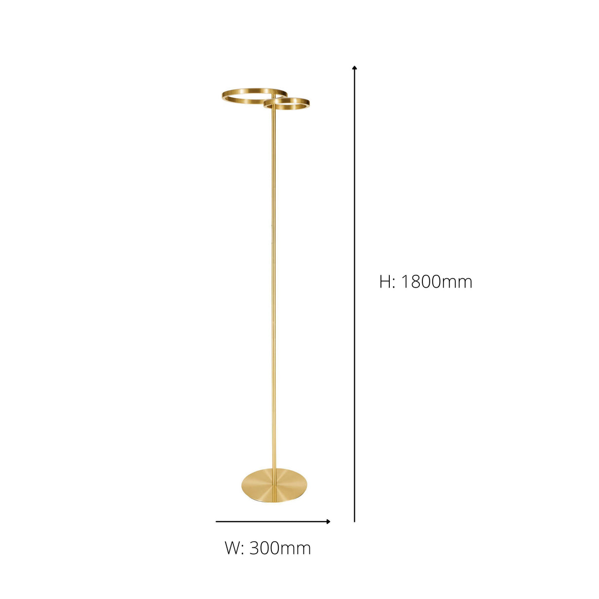 Eglo EU Castelpoto 1 LED Floor Lamp Modern Brushed Brass Dual Ring Light Design