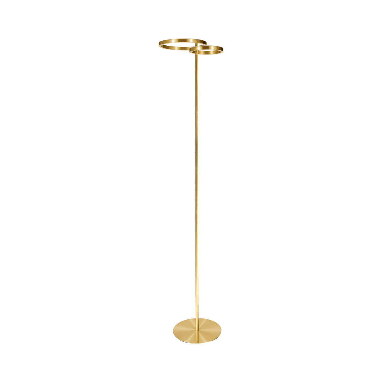 Eglo EU Castelpoto 1 LED Floor Lamp Modern Brushed Brass Dual Ring Light Design