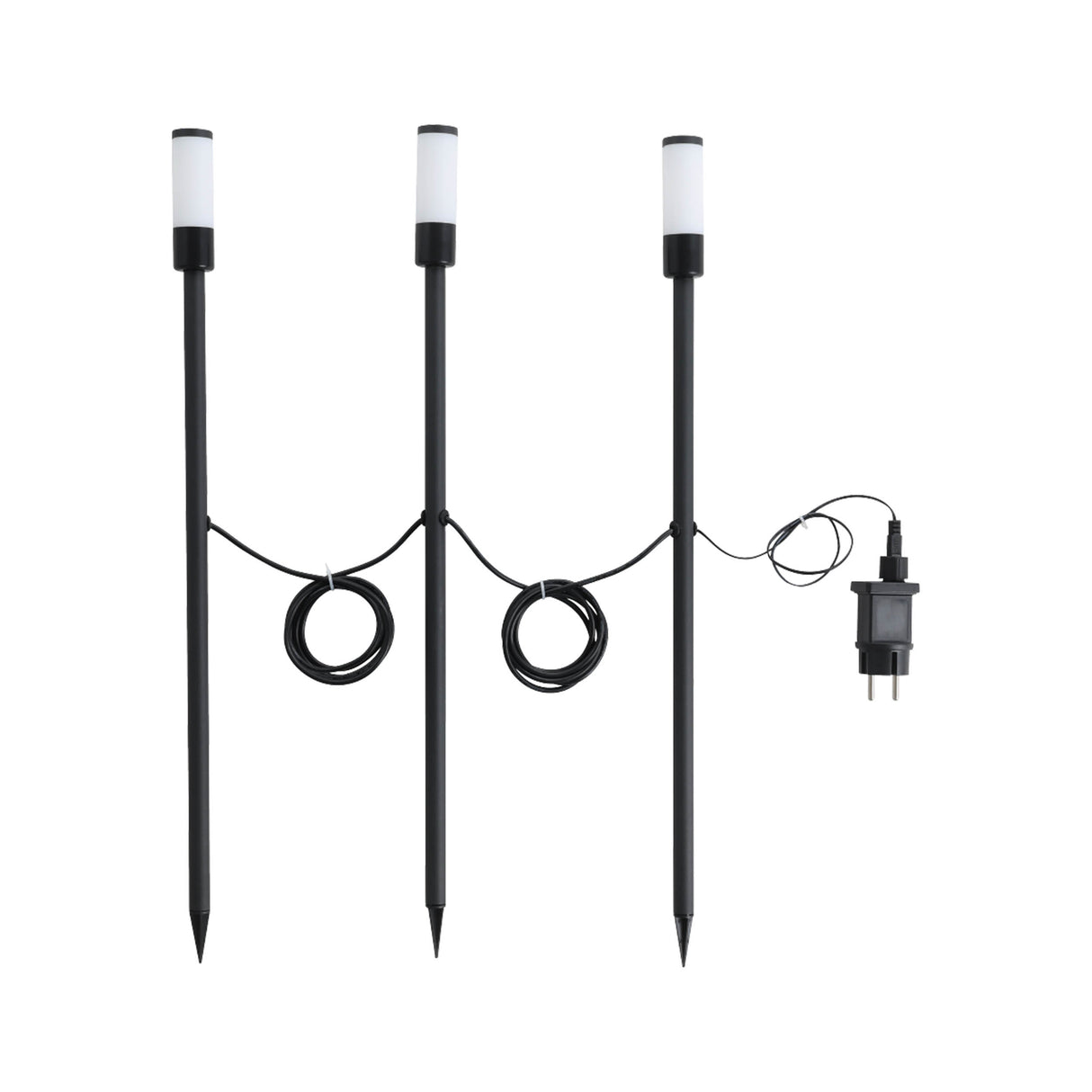 Eglo EU Zancaro Black Metal & Plastic 3 Set LED RGB Outdoor Ground Spike