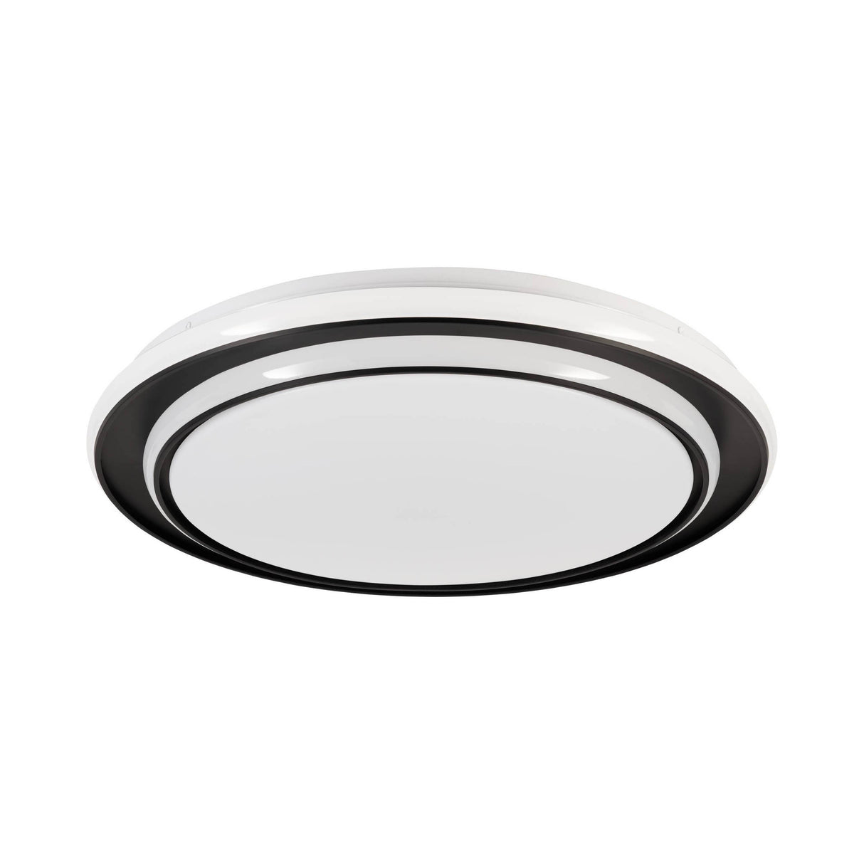 Eglo EU Moschetta LED Ceiling Light Round Black Steel Frame with White Diffuser (D) 49cm