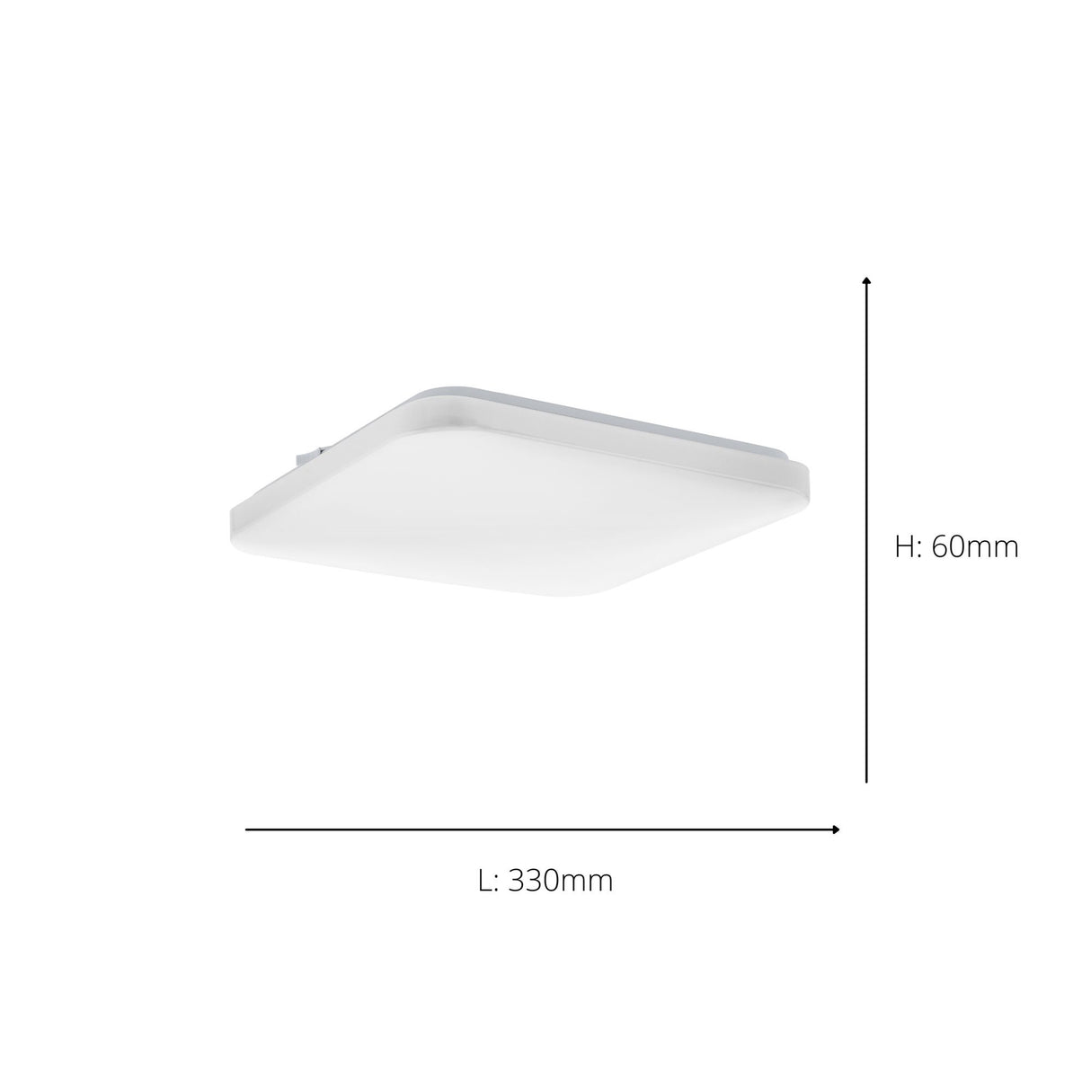 Eglo EU Frania-IP Plastic & Steel LED Bathroom Ceiling Light, 33cm