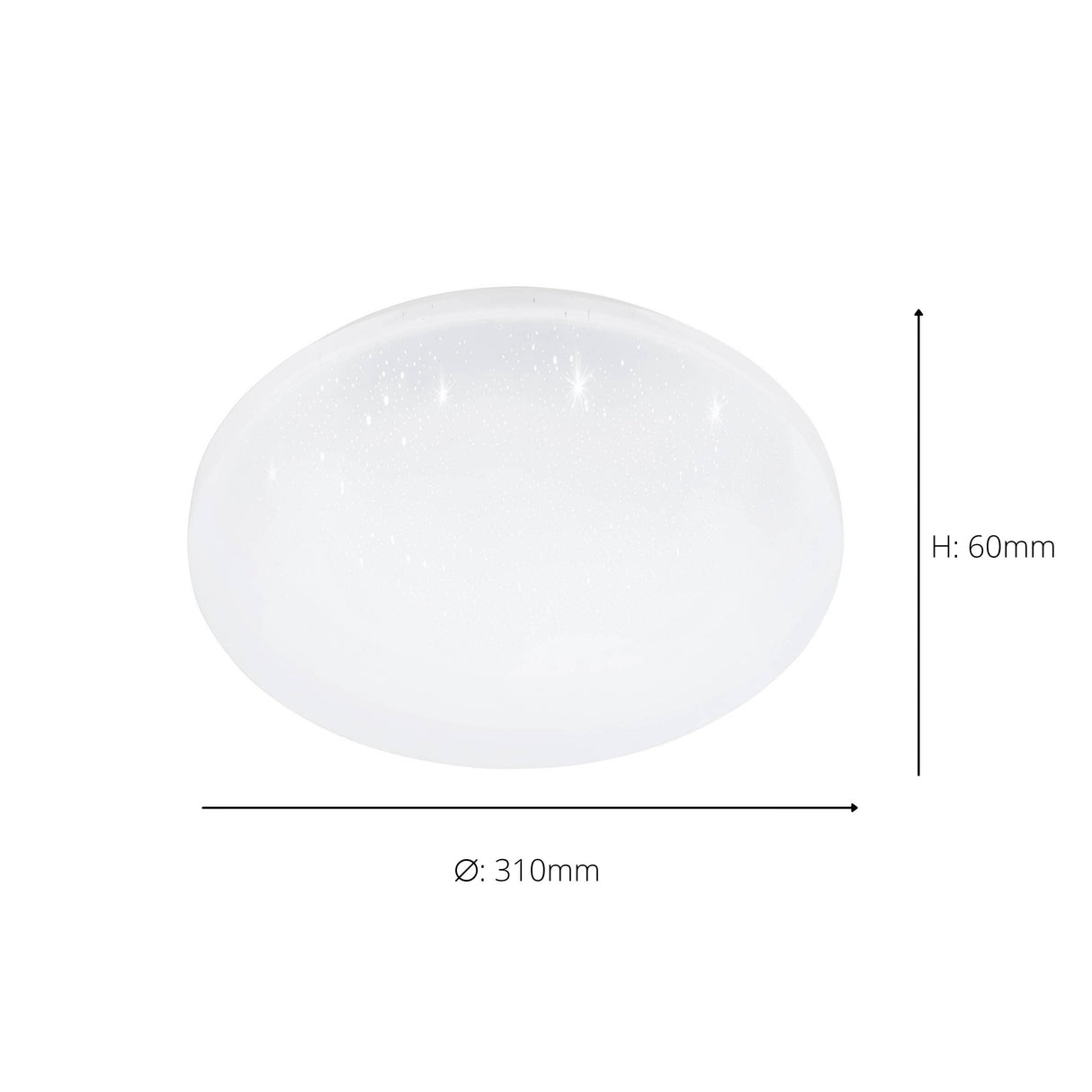 Eglo EU Frania-IP Bathroom Ceiling Light Round White Crystal Effect Shade CCT
