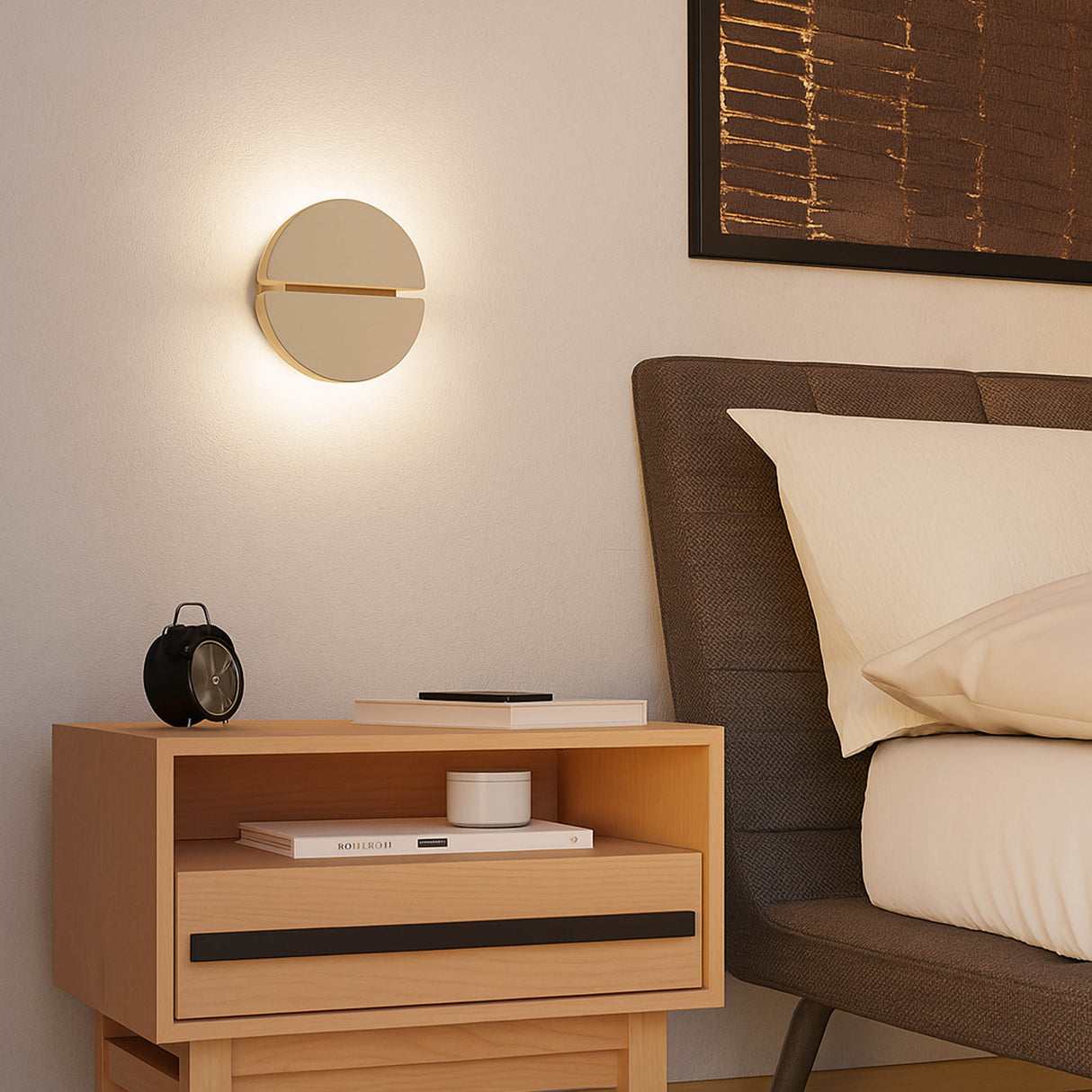 Eglo EU Pianosa LED Wall Light Circular Sandy Steel CCT