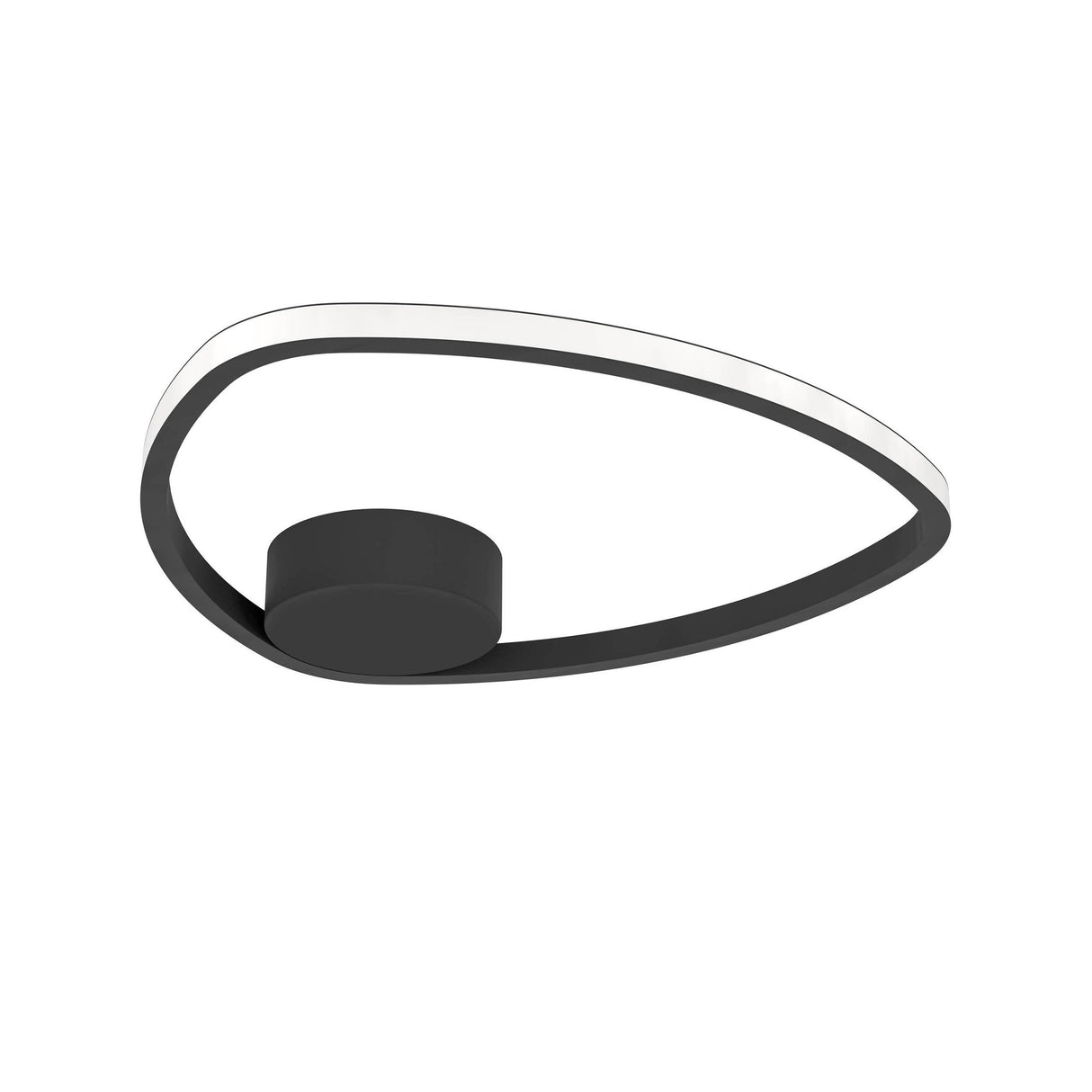 Eglo EU Moschella LED Ceiling Light 37.5cm Round Black Aluminium & Steel Frame with White Diffuser, Tri?Colour CCT